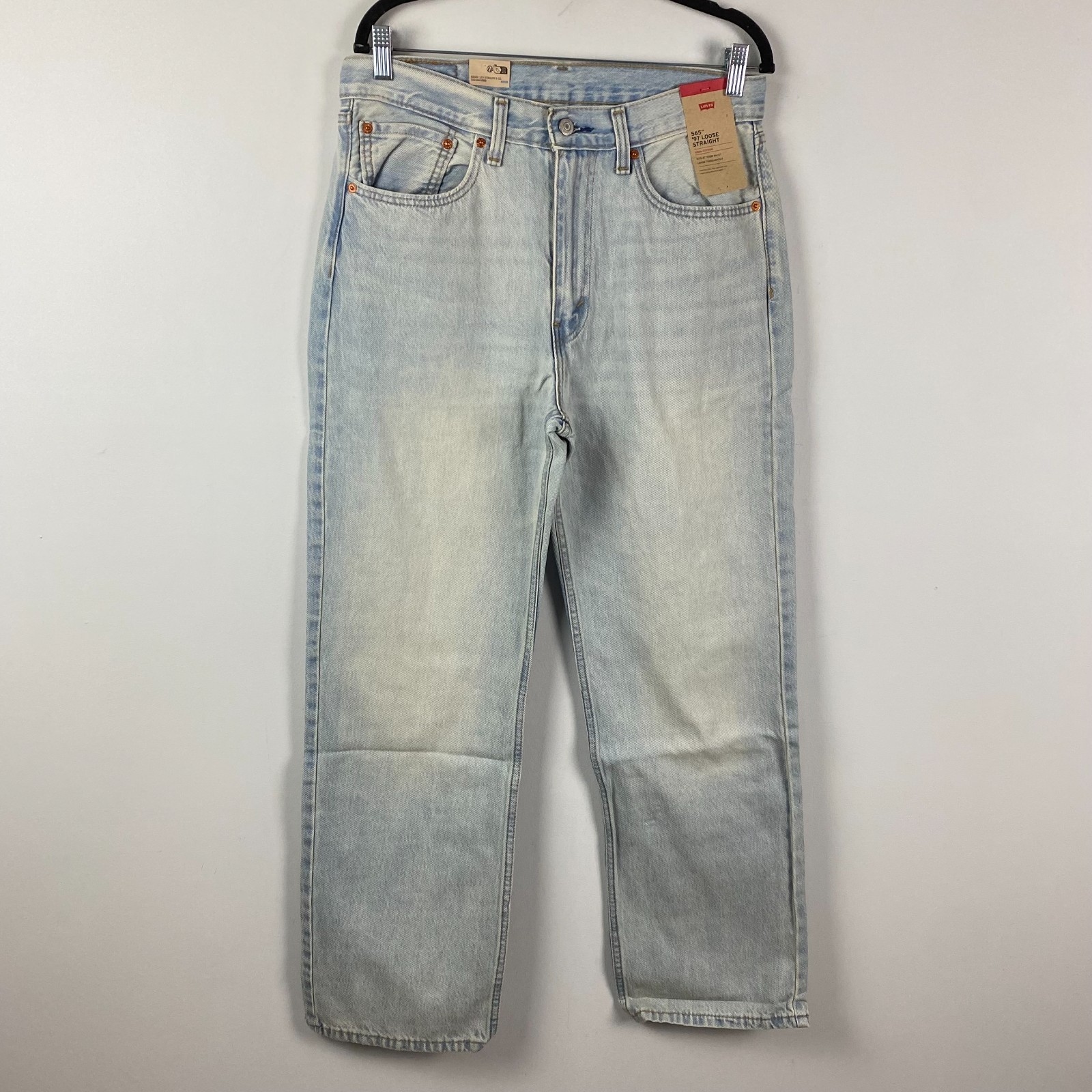 Levis 565 Jeans Mens 32×32 Loose Straight Leg Fit 100% Cotton Denim Light Wash