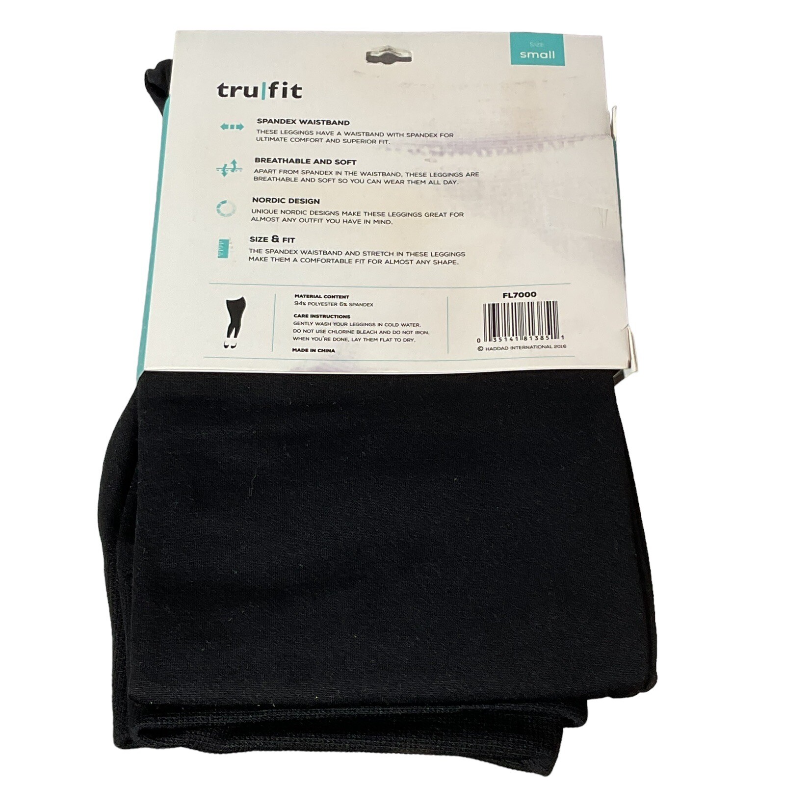 Tru Fit Fleece Leggings Black Poly/Spandex Blend NEW Women’s SZ S