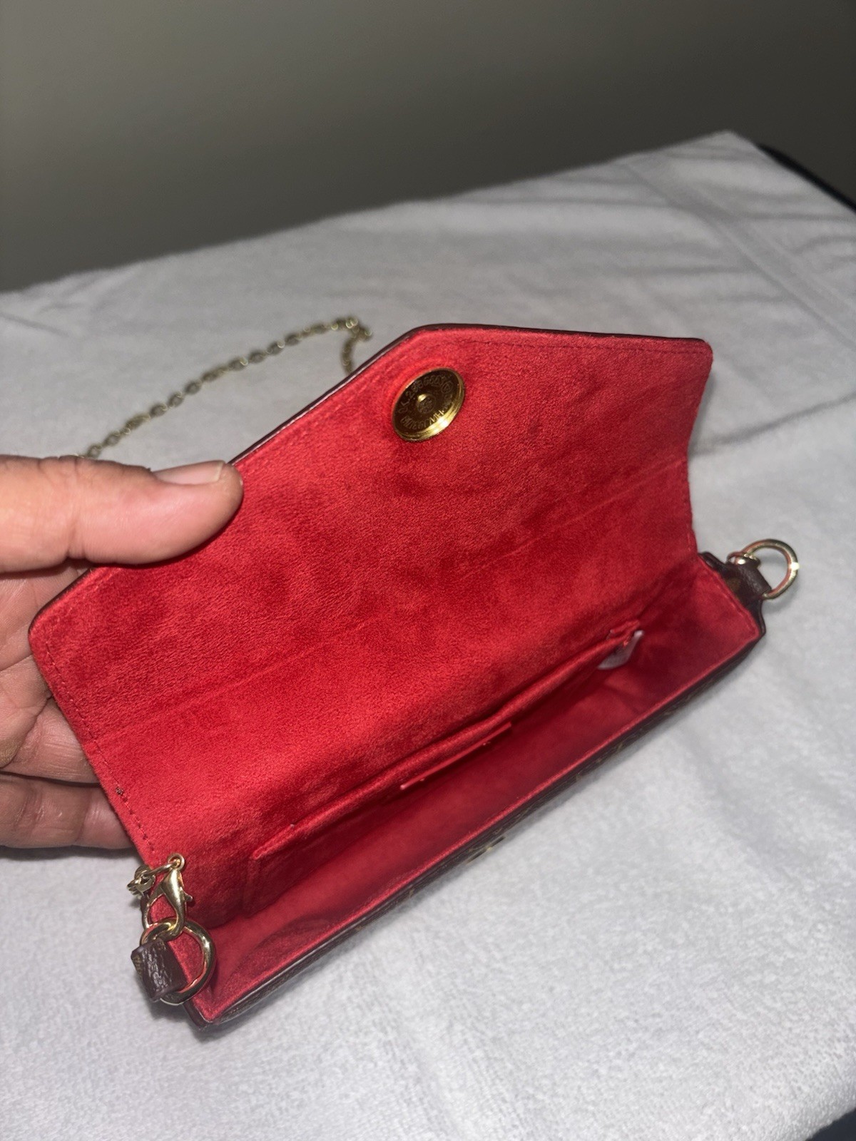 Louis Vuitton Felicie Pochette Chain Shoulder Bag Pre Owned Excellent Condition