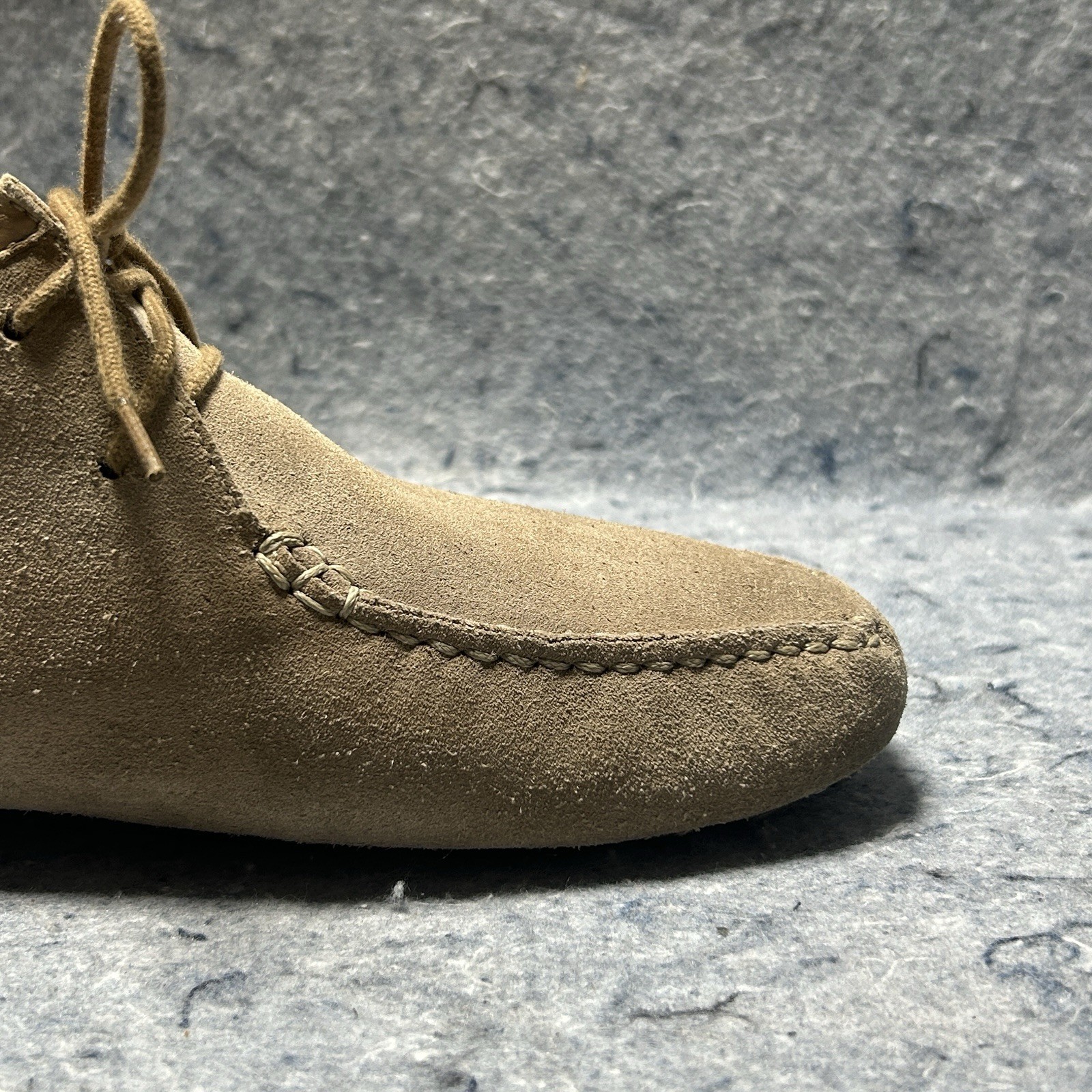 Louis Vuitton Suede TD0053 Shoes Tan Beige Size 38 Made in Italy LV