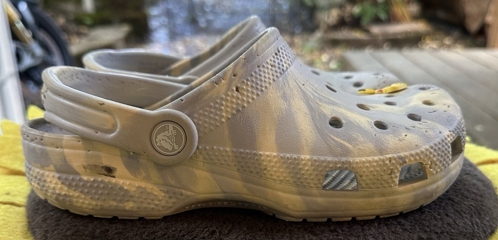 Crocs Kids Gray Classic Clog Sandals US 4 Slip-On Adjustable Strap Pikachu