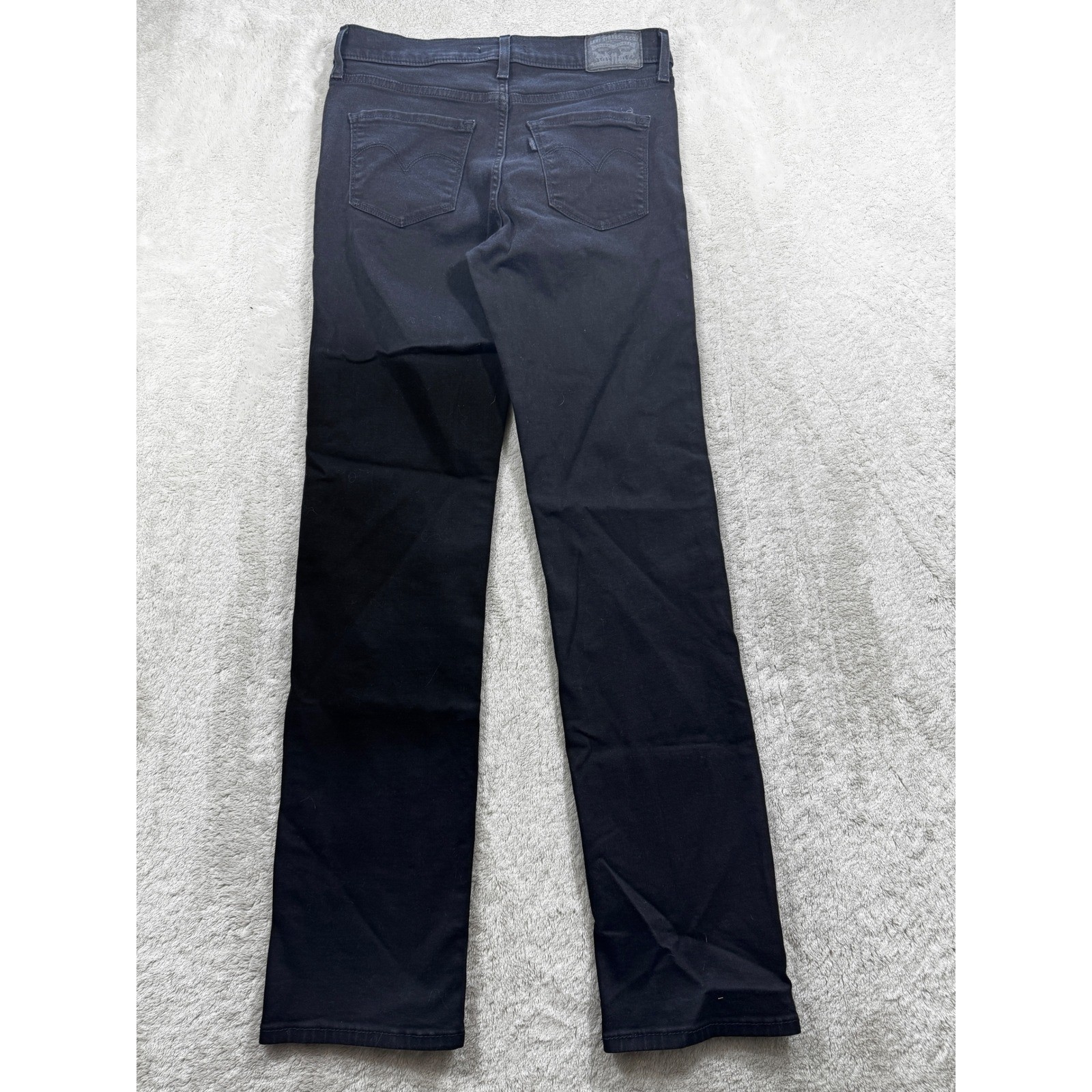 Levi’s Womens 314 Shaping Straight Mid Rise Black Denim Jeans 28 Meas: 28×13.5