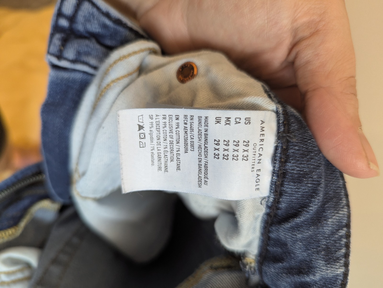 American Eagle Men’s Next Level Flex Slim Straight Blue Denim Jeans 29×32