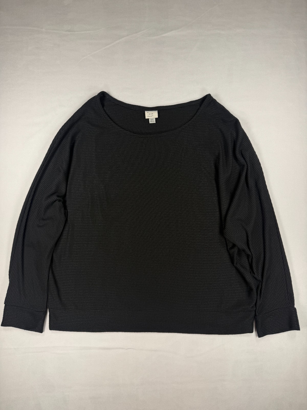 A New Day Women’s Size XXL Long Sleeve Ribbed Scoop Neck Knit Top