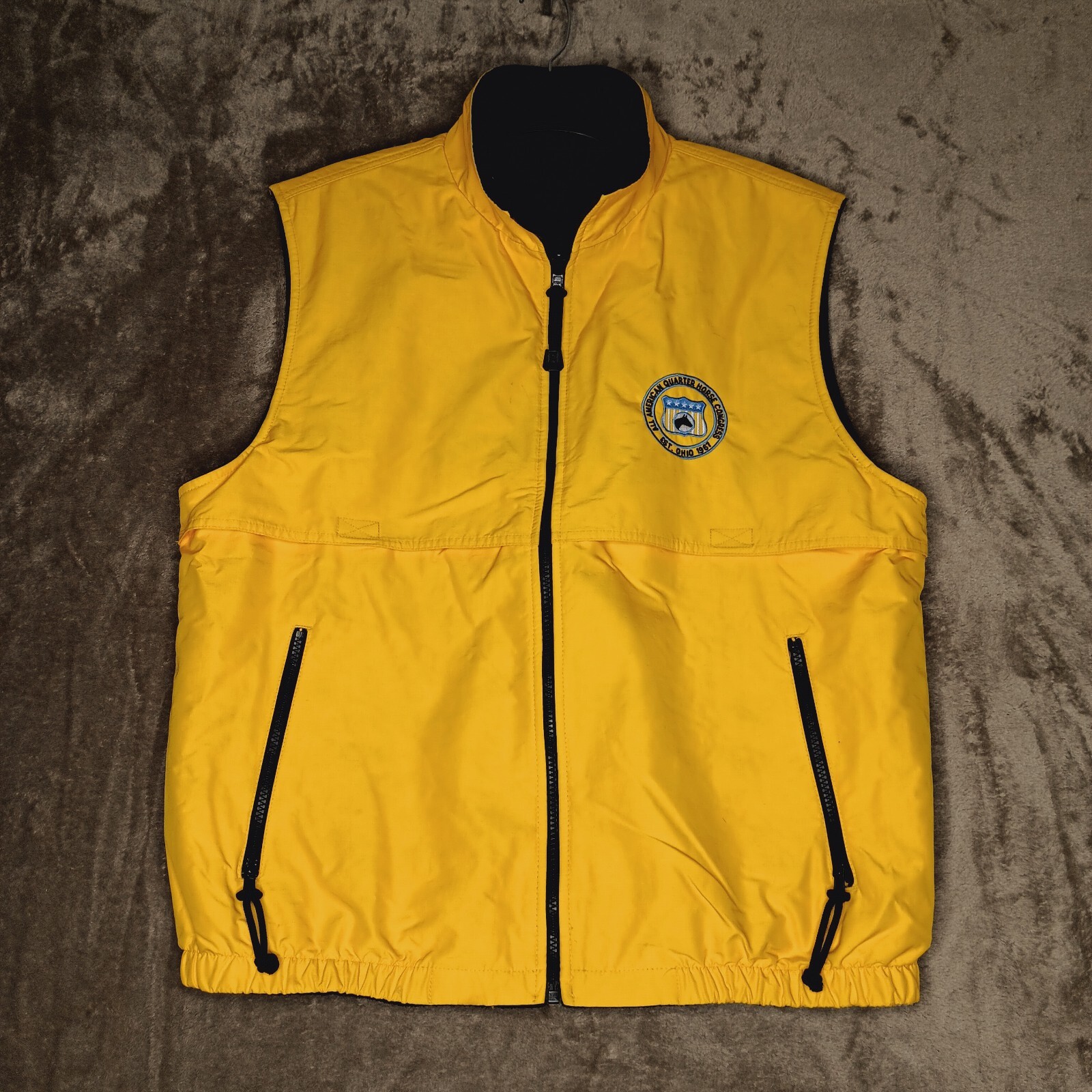 American Quarter Horse Congress Vest Large Embroidered Pockets Water Res *Notes*