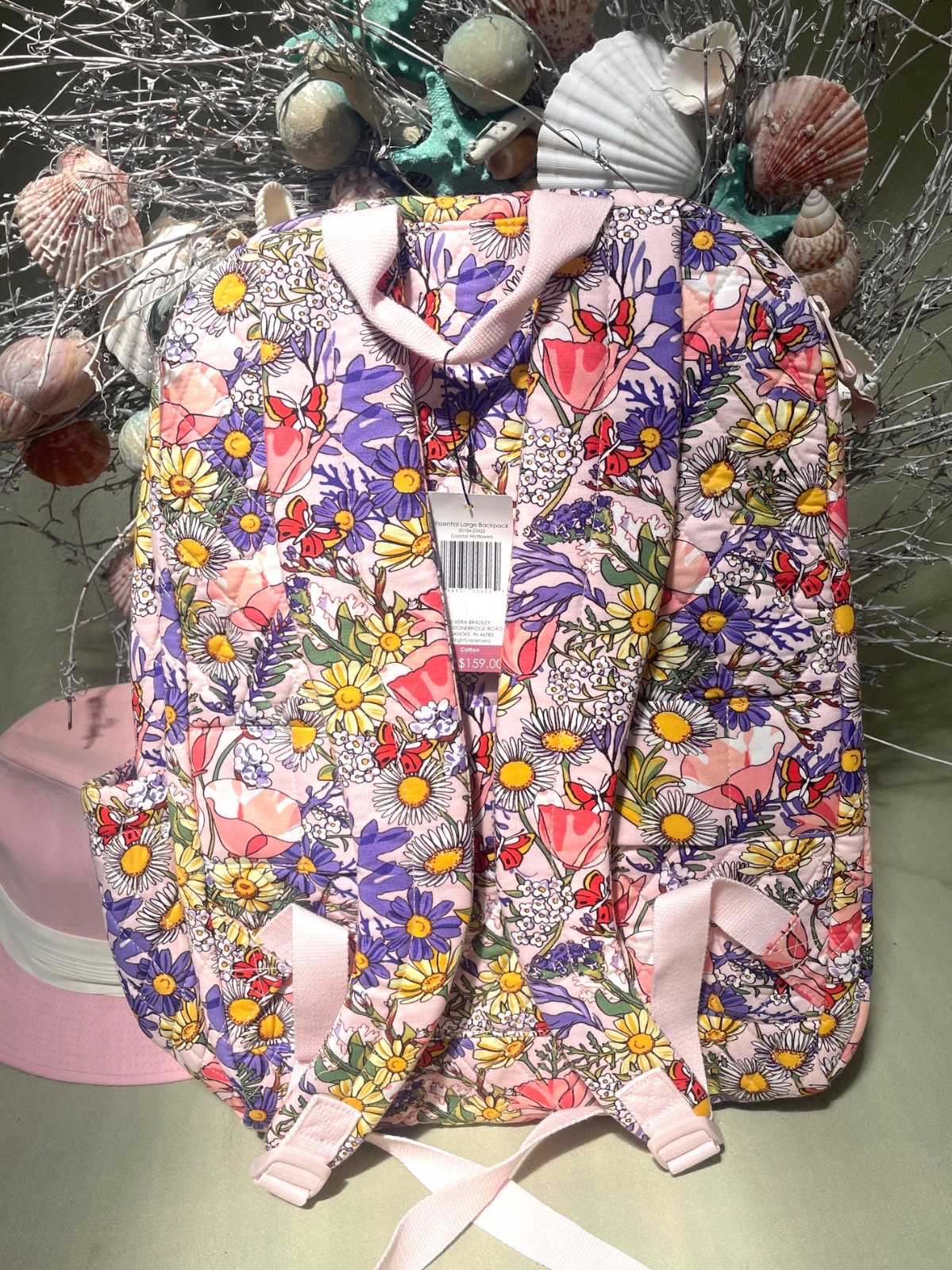 Vera Bradley Essential Large Backpack +Lunch Bunch Set COASTAL WILDFLOWERS NWT