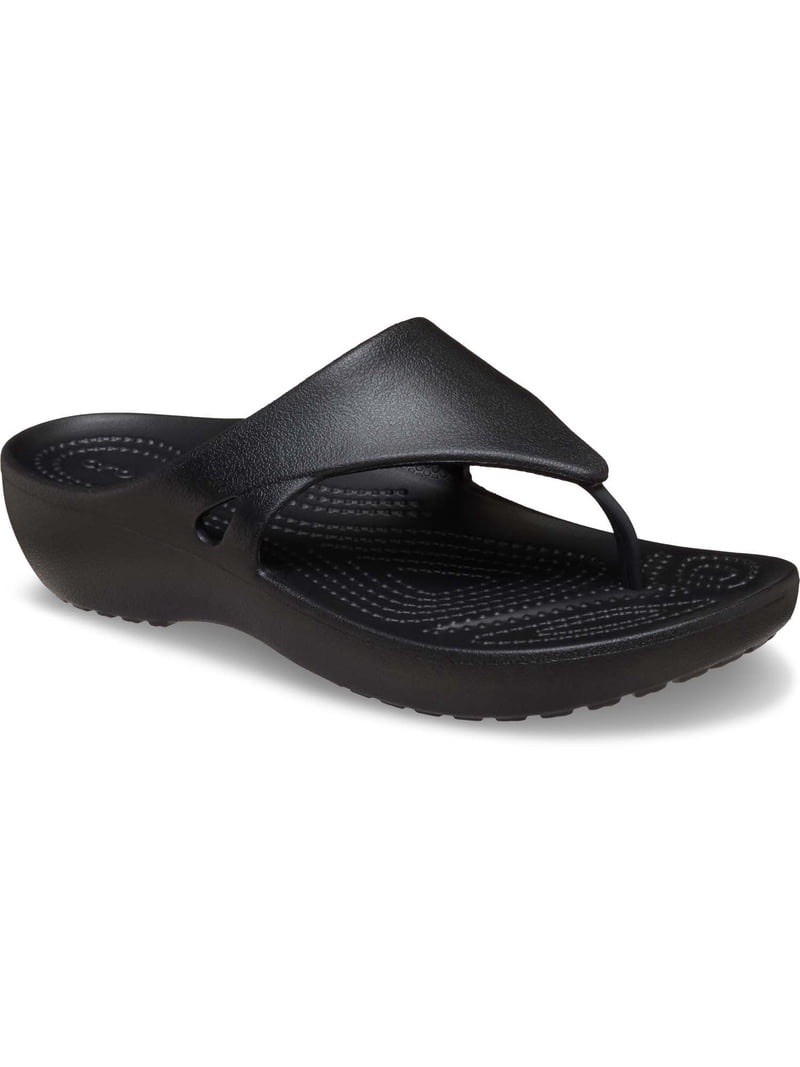 Crocs Kadee Wedge Flip Black Flip Flop Sandals. Sz 7. NWT!