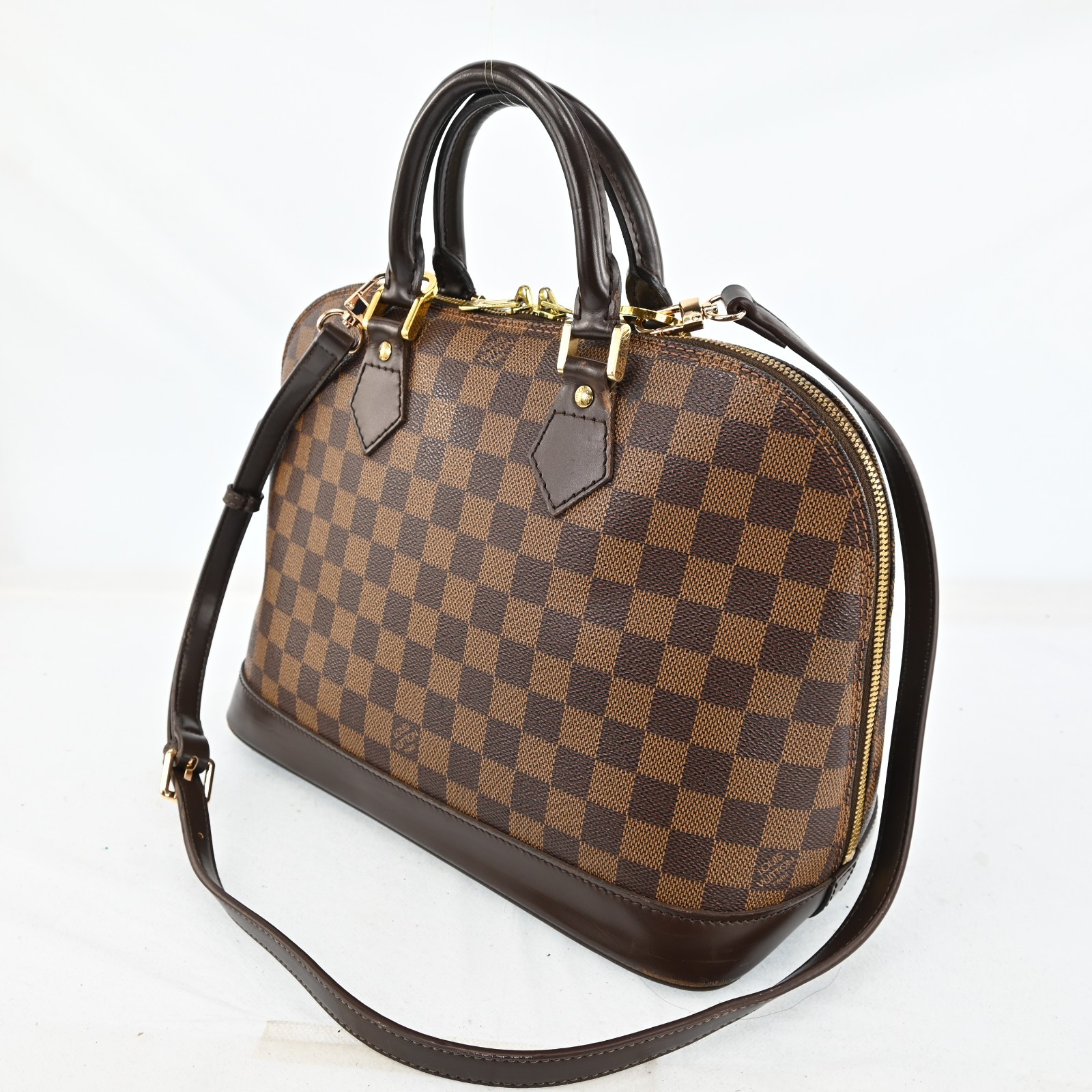 AUTH Louis Vuitton LV Hand Bag N51131 Alma Ebene Damier 4711251 N2785SA803