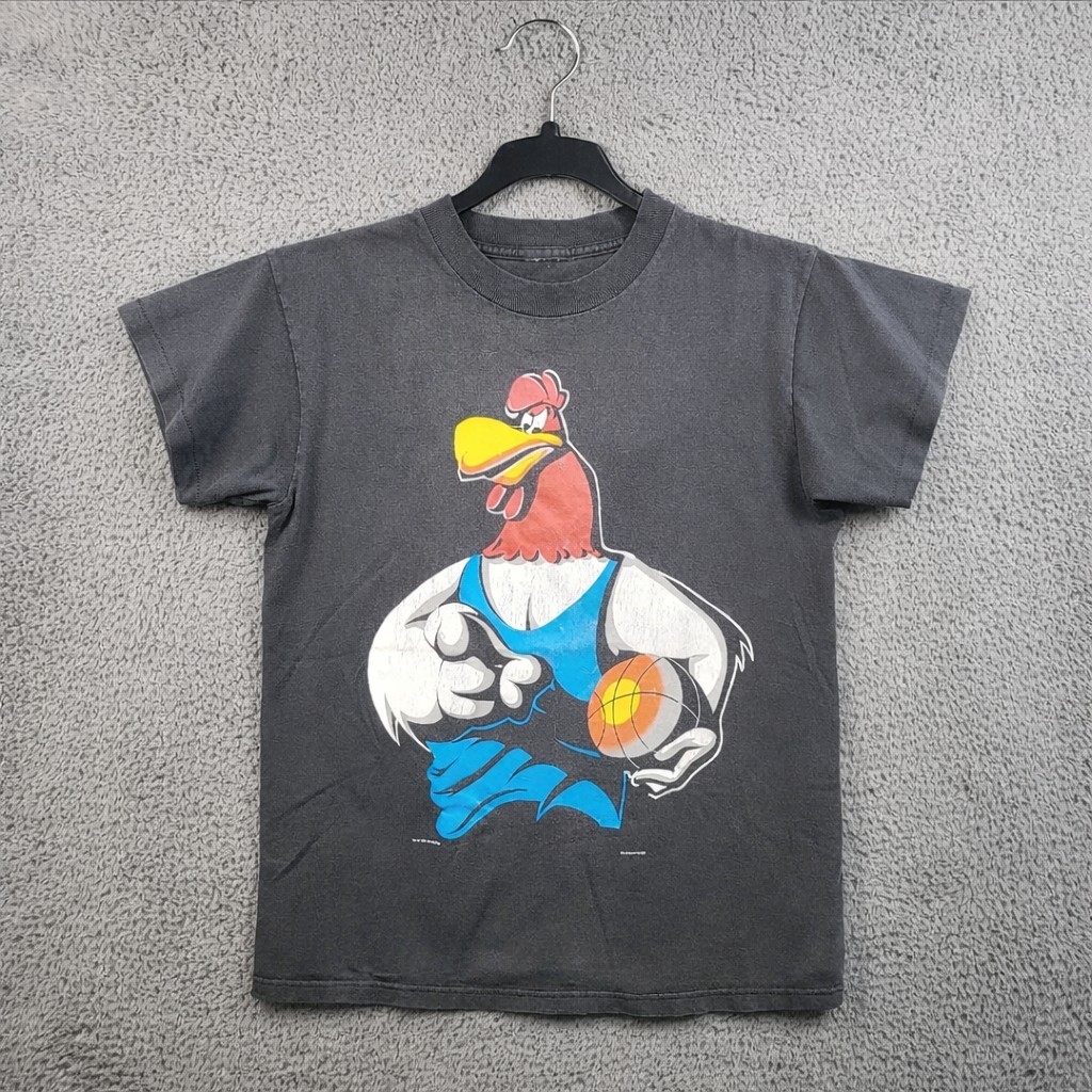 Vintage 90’s Looney Tunes Foghorn Leghorn Basketball Shirt Mens Small 1994 Faded