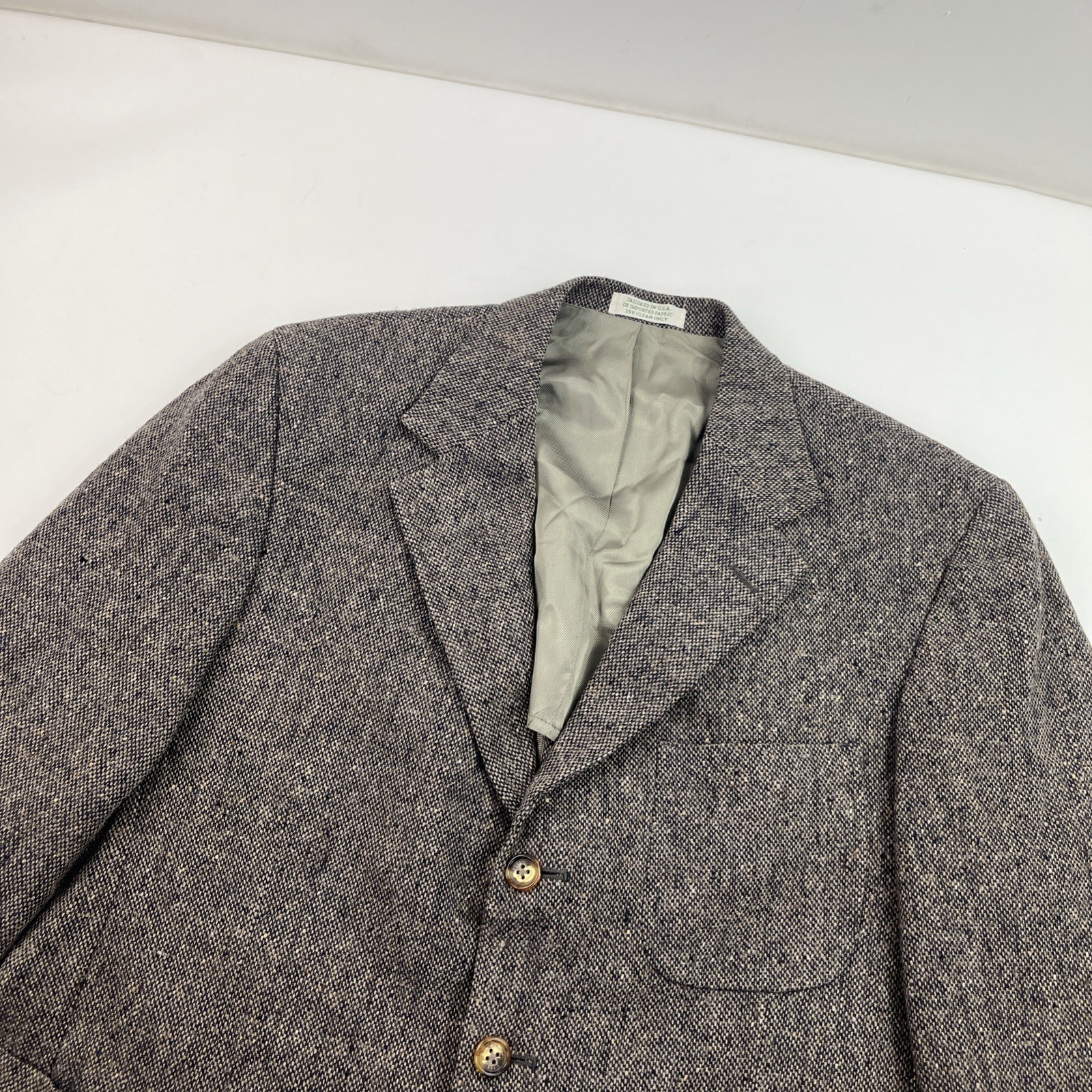 Vintage Orvis Wool Tweed Sporting Blazer Leather Elbow Patches Brown Size 42 R