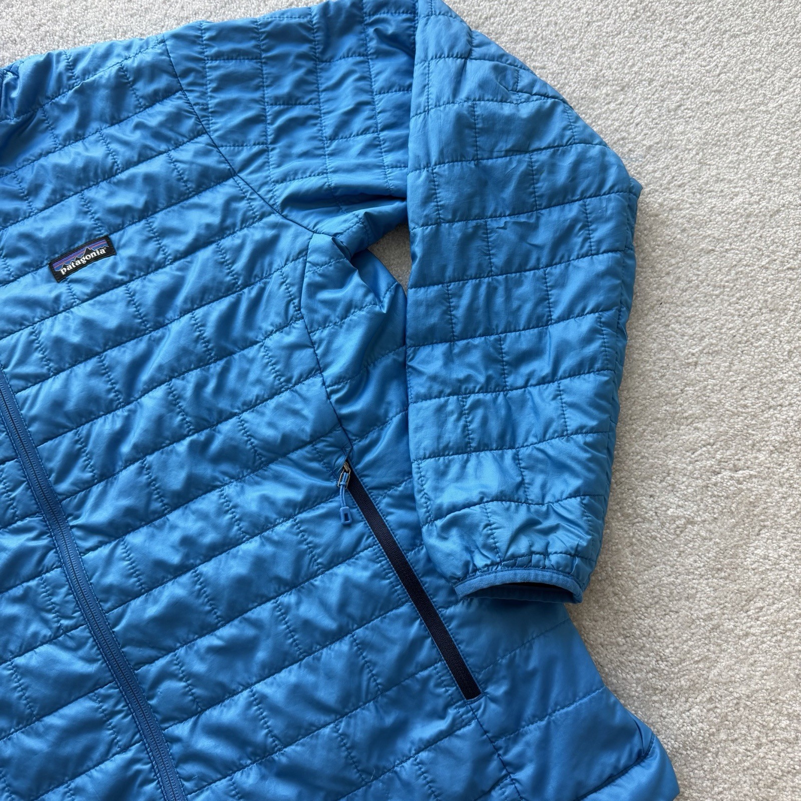 Patagonia Nano Puff Jacket Men’s Quilted Large Blue Full Zip Outdoor 84211