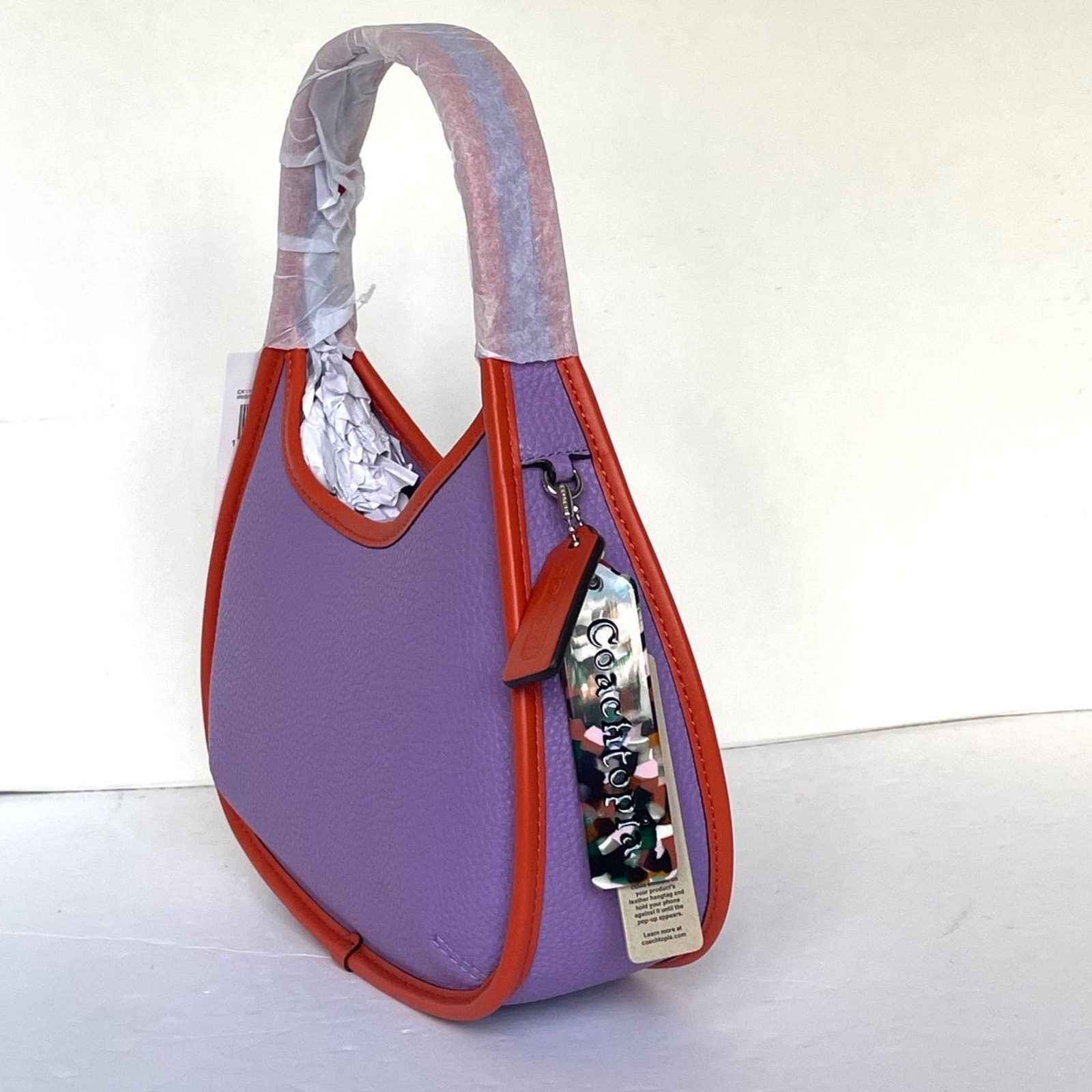 Coach Coachtopia Ergo Shoulder Bag CK112 Iris Purple Sun Orange Leather 90s