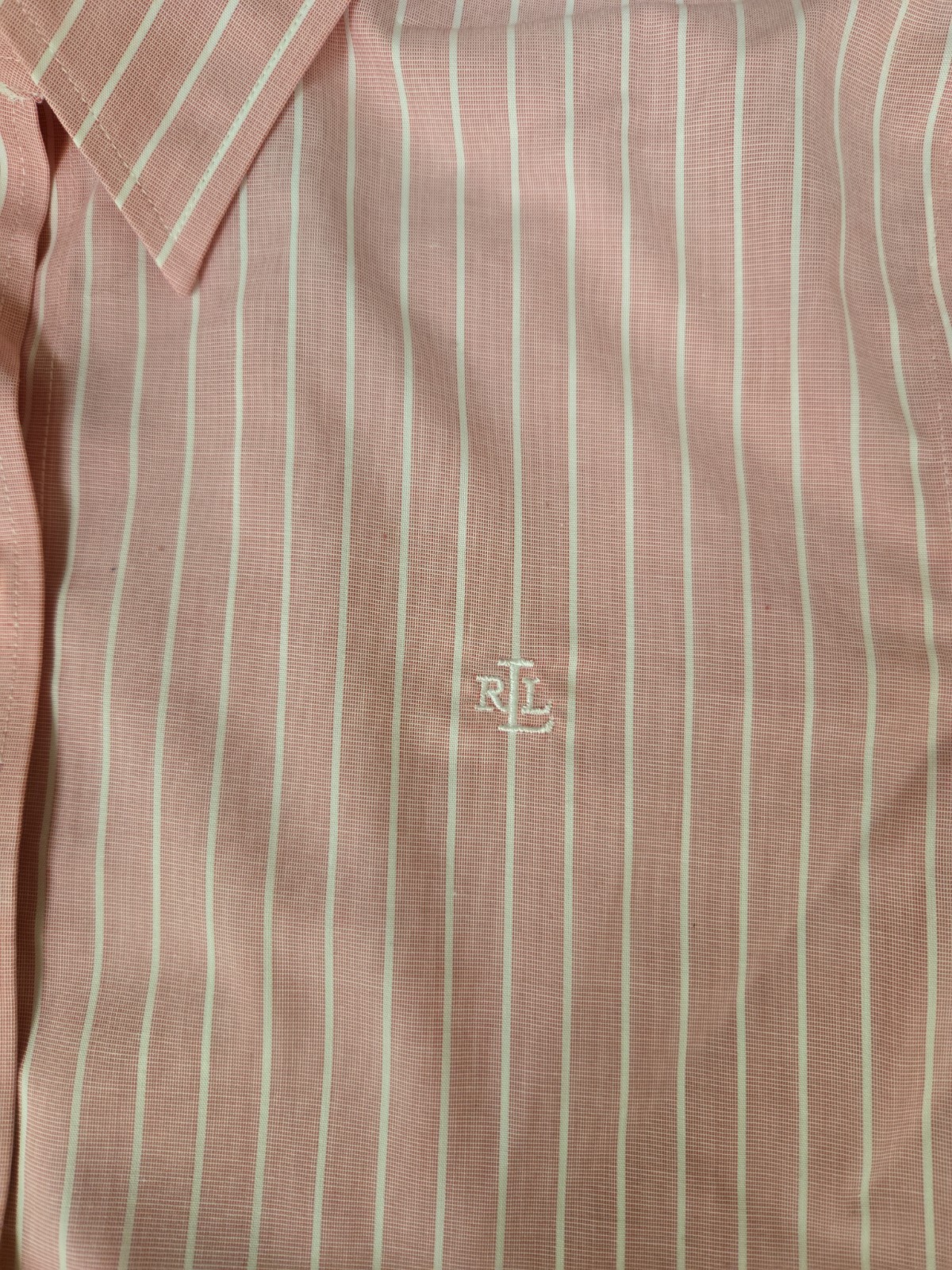 Ralph Lauren Non Iron Pink Button Down Pinstripe Shirt Size XS