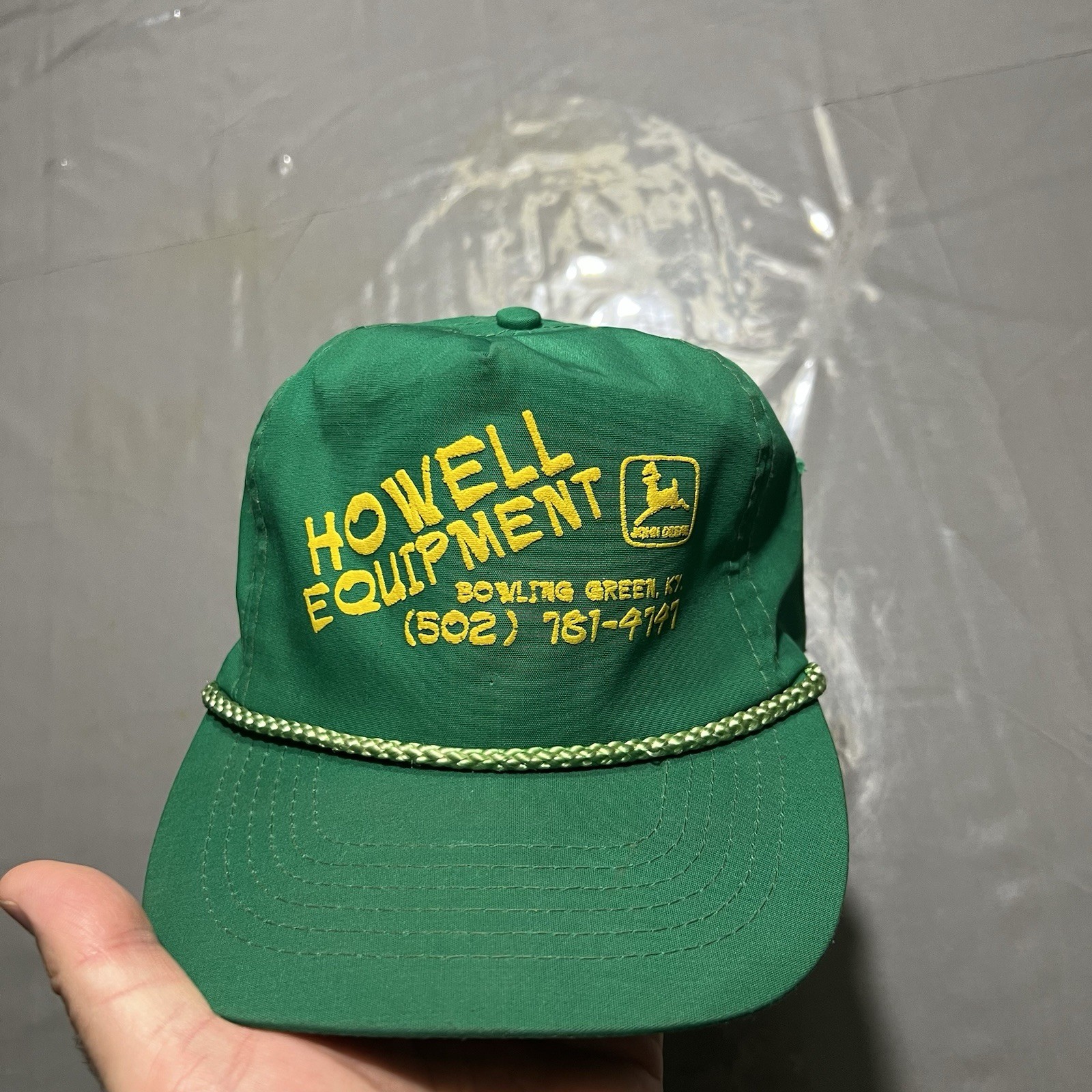 Vintage John Deere Trucker Hat Rope Strapback Green Dealer Otto Distress