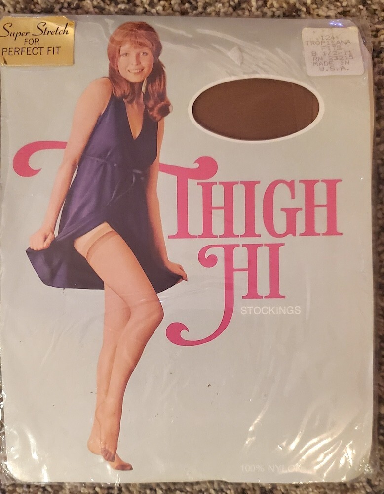 Pour Moi Black Lace Garter Belt, L/XL & Vintage Thigh High Stockings 8 1/2-11
