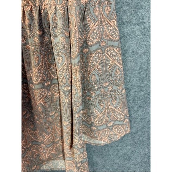 Altardi State Paisley Babydoll Tunic Top Pink Grey Bell Sleeve Aize Small