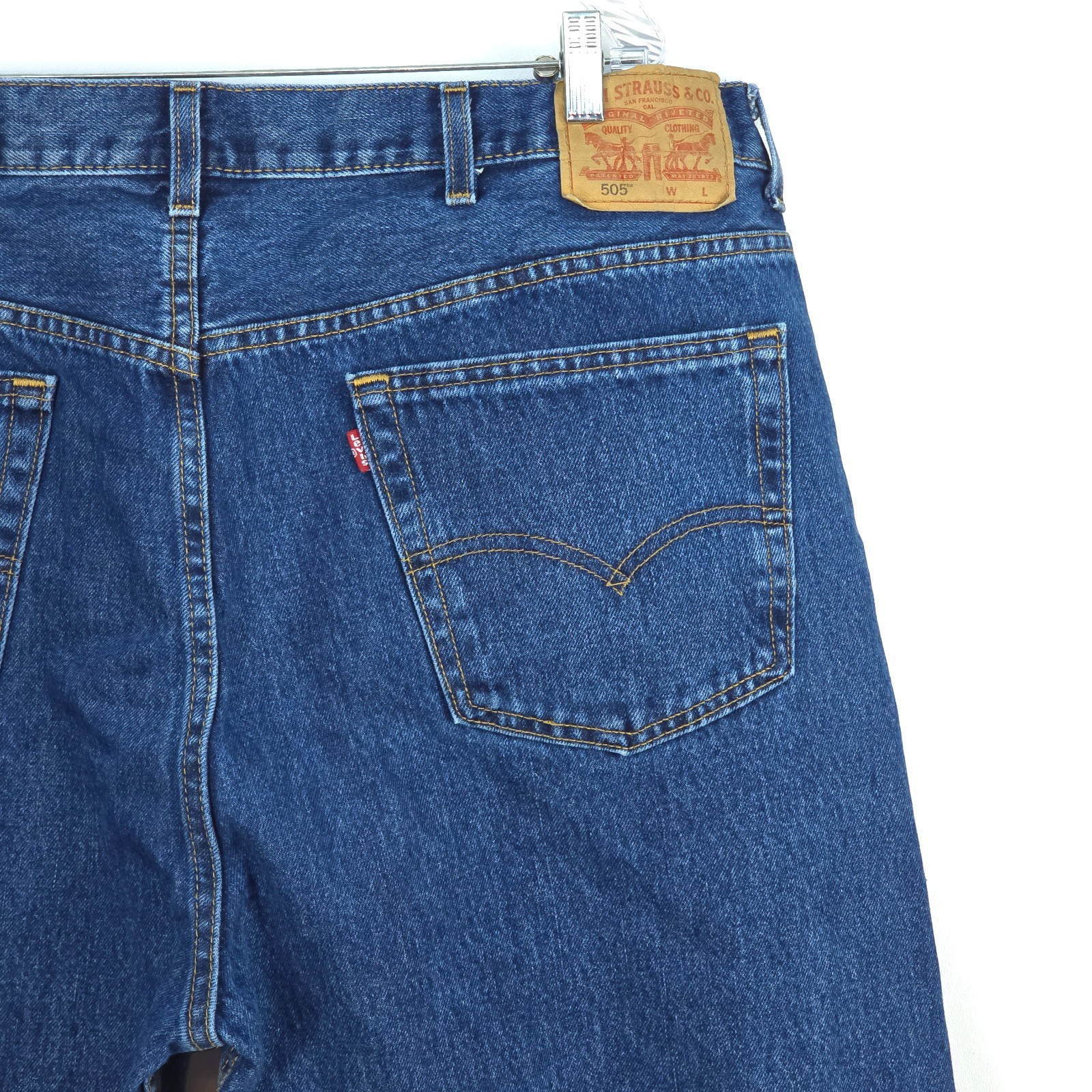 Levi’s 505 Denim Jeans Mens 42×29 (44×29) Dark Wash Regular Fit Straight Leg