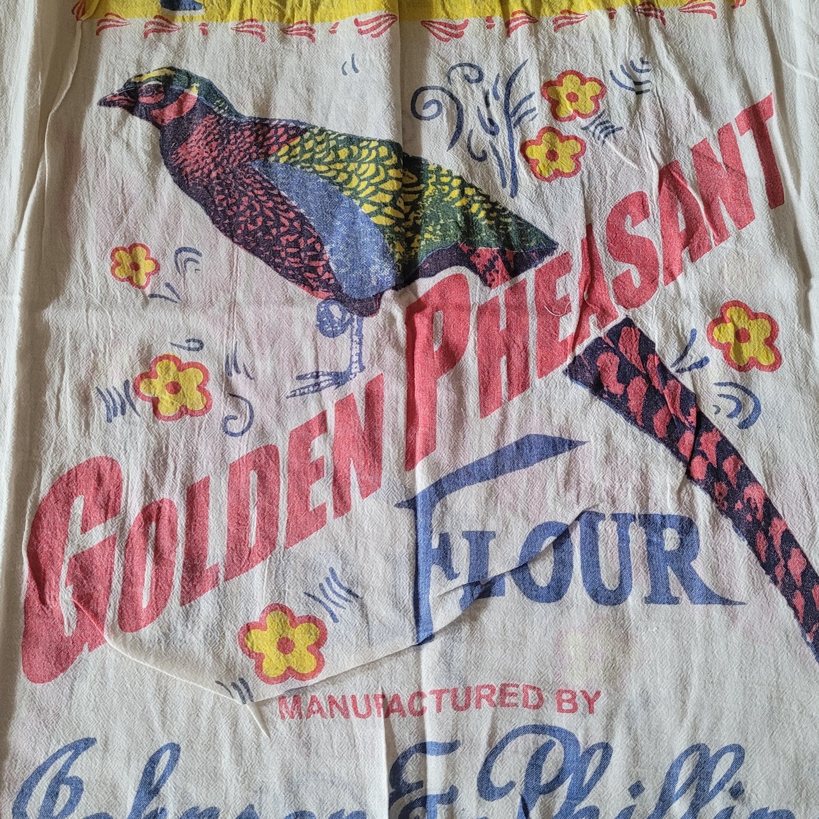 Flour Sack Dress Pheasant Vintage Look Feed Sack Garden Hippie Boho One Size