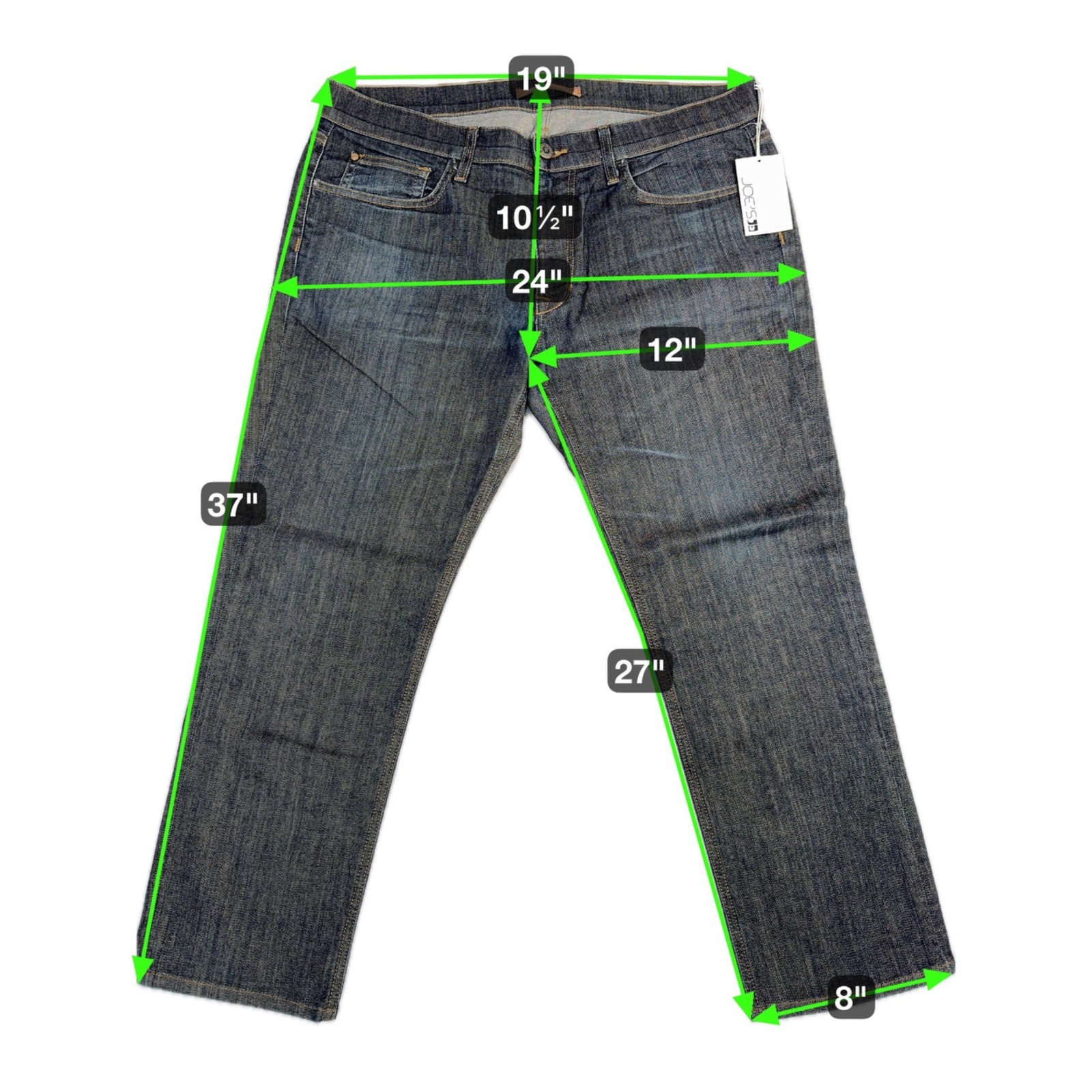 Joes Jeans Straight & Narrow Channing W36 Denim Pants Dark Wash Cotton/Lycra Ble