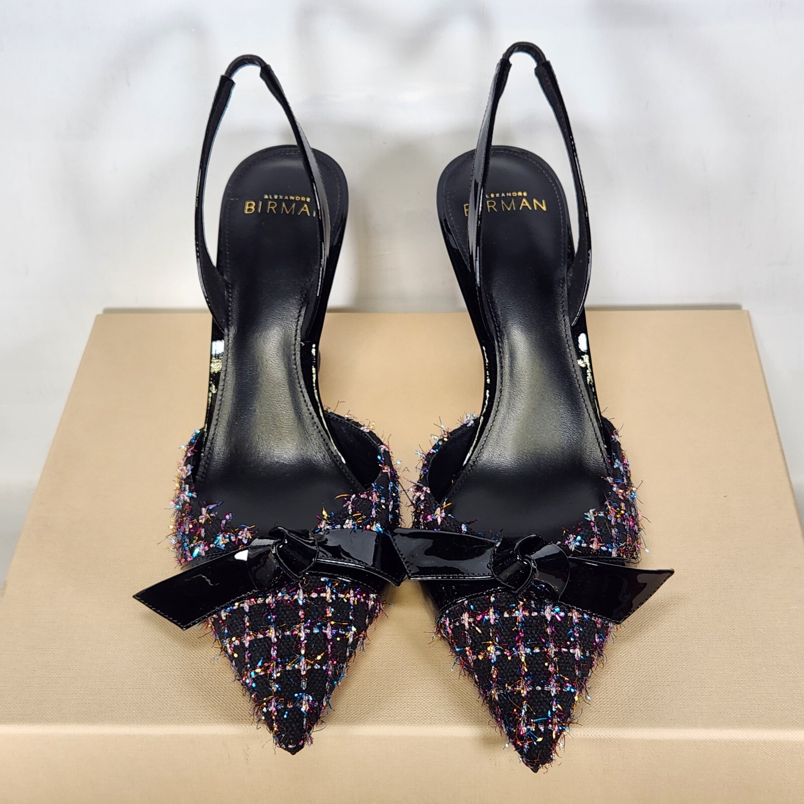 Size 10 (IT 40) – Alexandre Birman Clarita Bell Slingback- Multicolor / Tweed