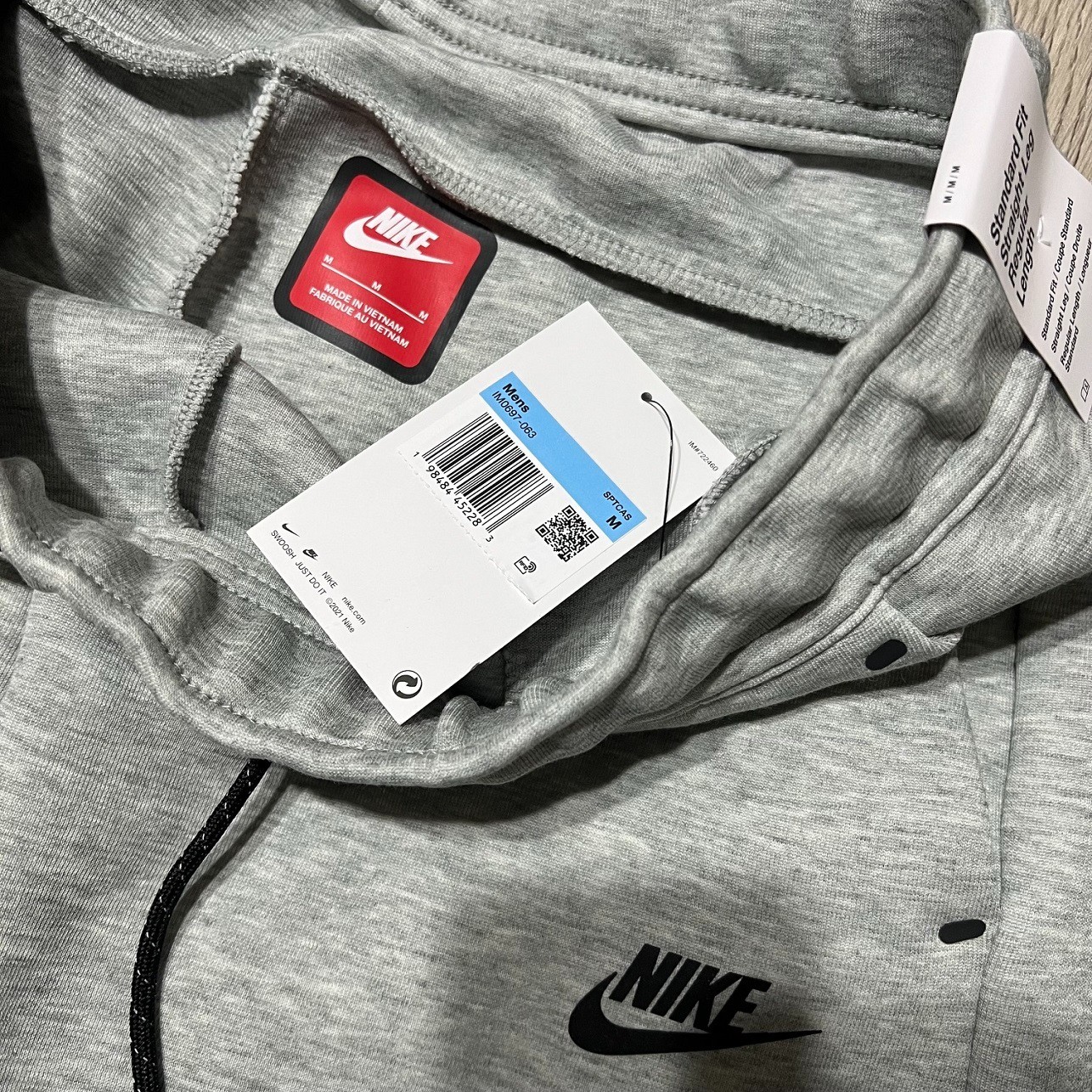 Nike Tech Open Hem Fleece Pants Dark Heather Grey Black S-2XL Men’s IM0697-063