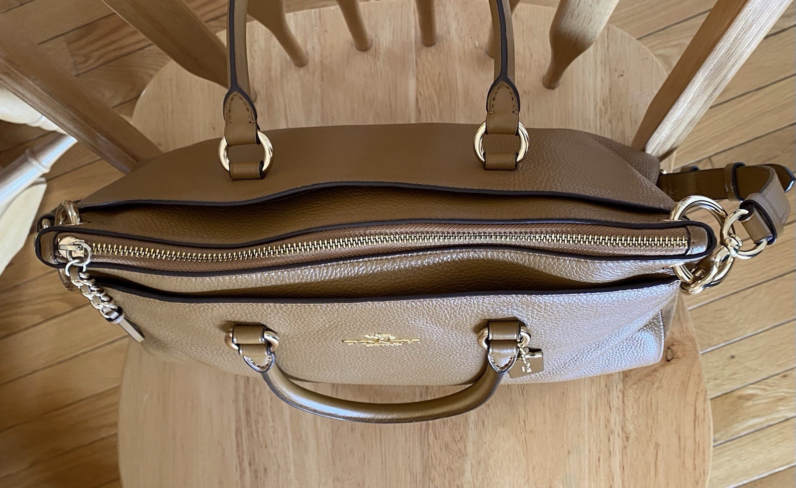 Coach F76640 Mia Convertible Satchel In Mixed Leathers Saddle