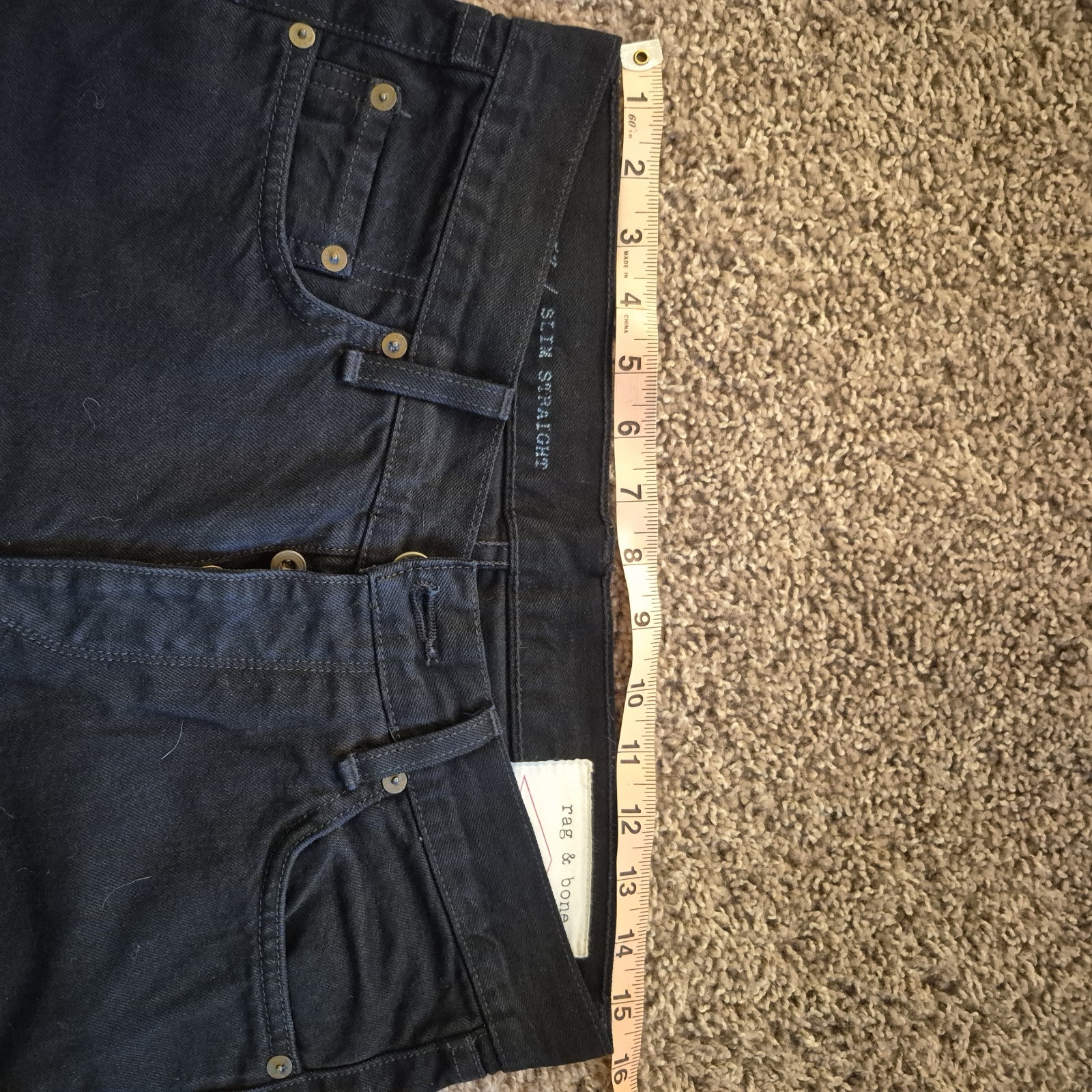 Rag & Bone RB 15x Men’s SLIM/Straight Jeans Black 30×32 Button Fly Denim