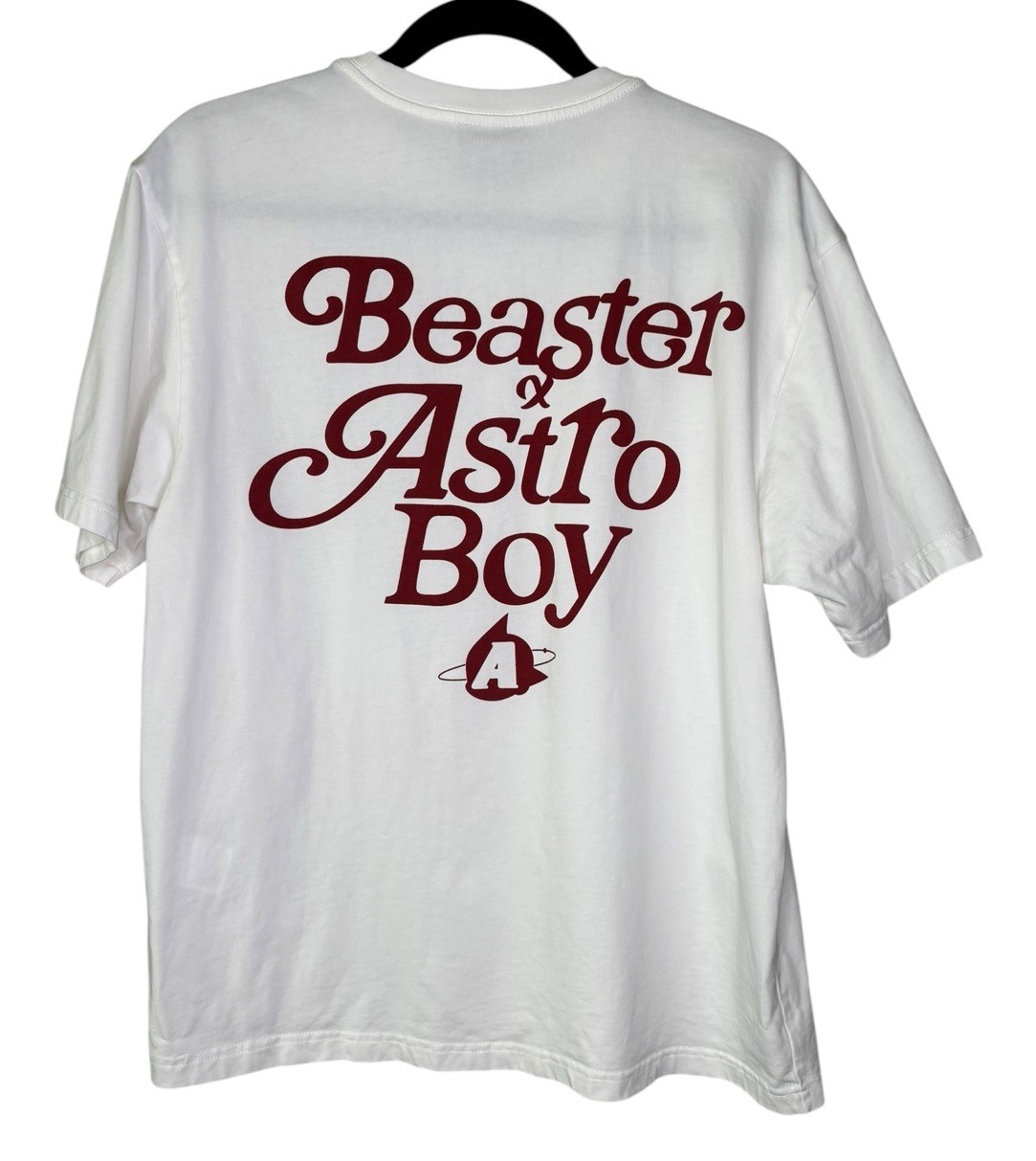 Beaster x Astro Boy T-Shirt White Large L Boxy Fit Short Sleeve Shirt Top