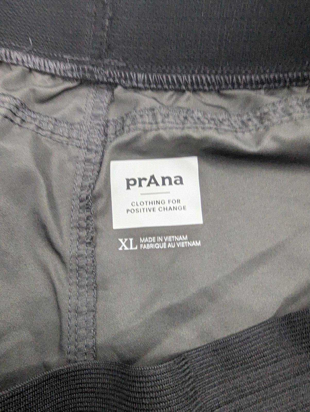 prAna mojo Men’s XL Athletic Shorts Gray With Black Elastic Waistband