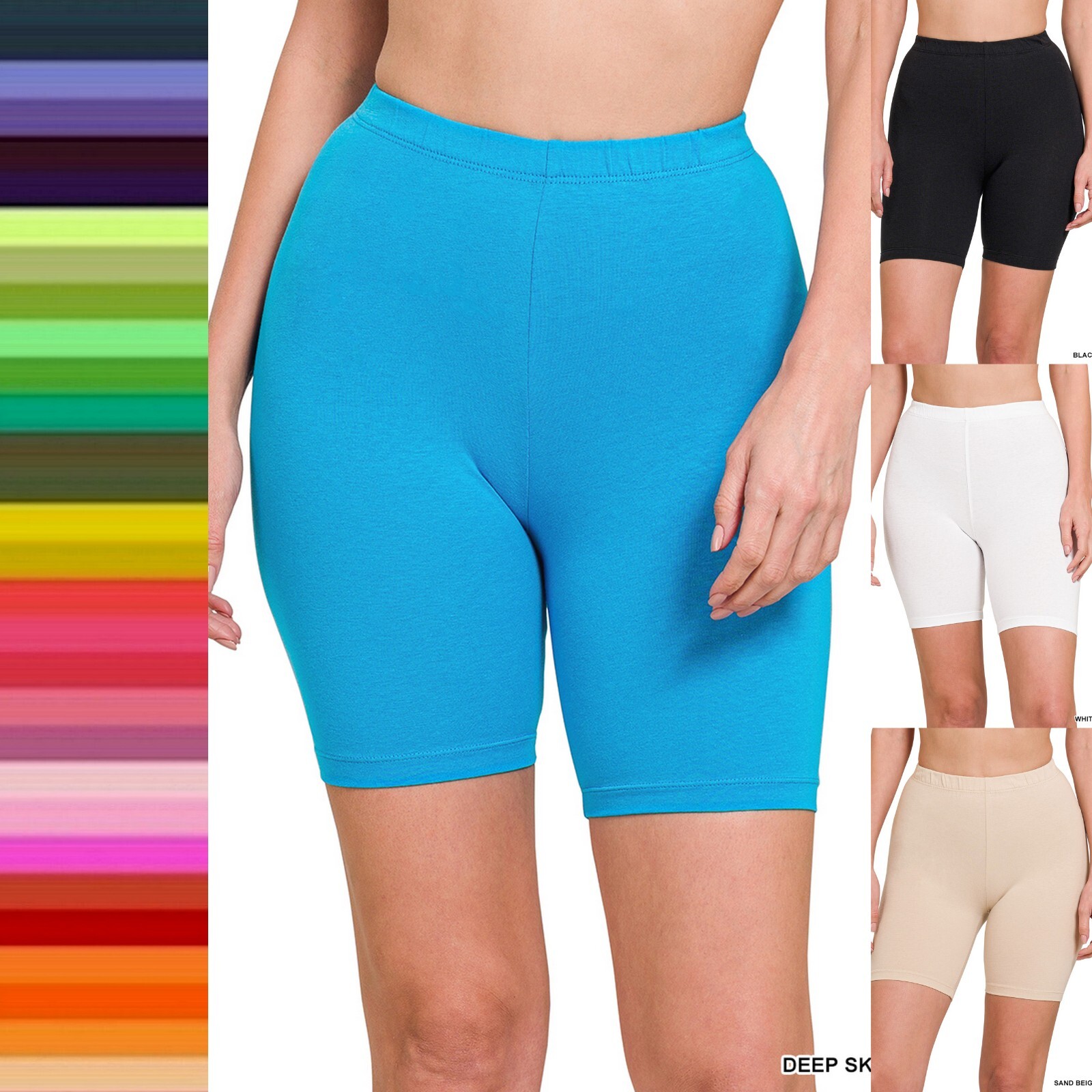 Women’s Bike Shorts Soft Stretch Fitness Cotton Spandex Leggings Workout Yoga