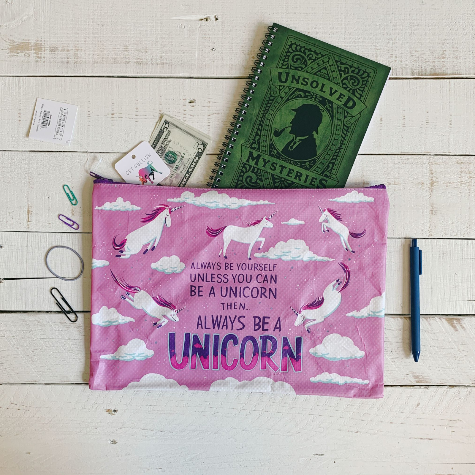 BlueQ and Primitives by Kathy Funny Jumbo Pouch | Perfect for magazines, papers