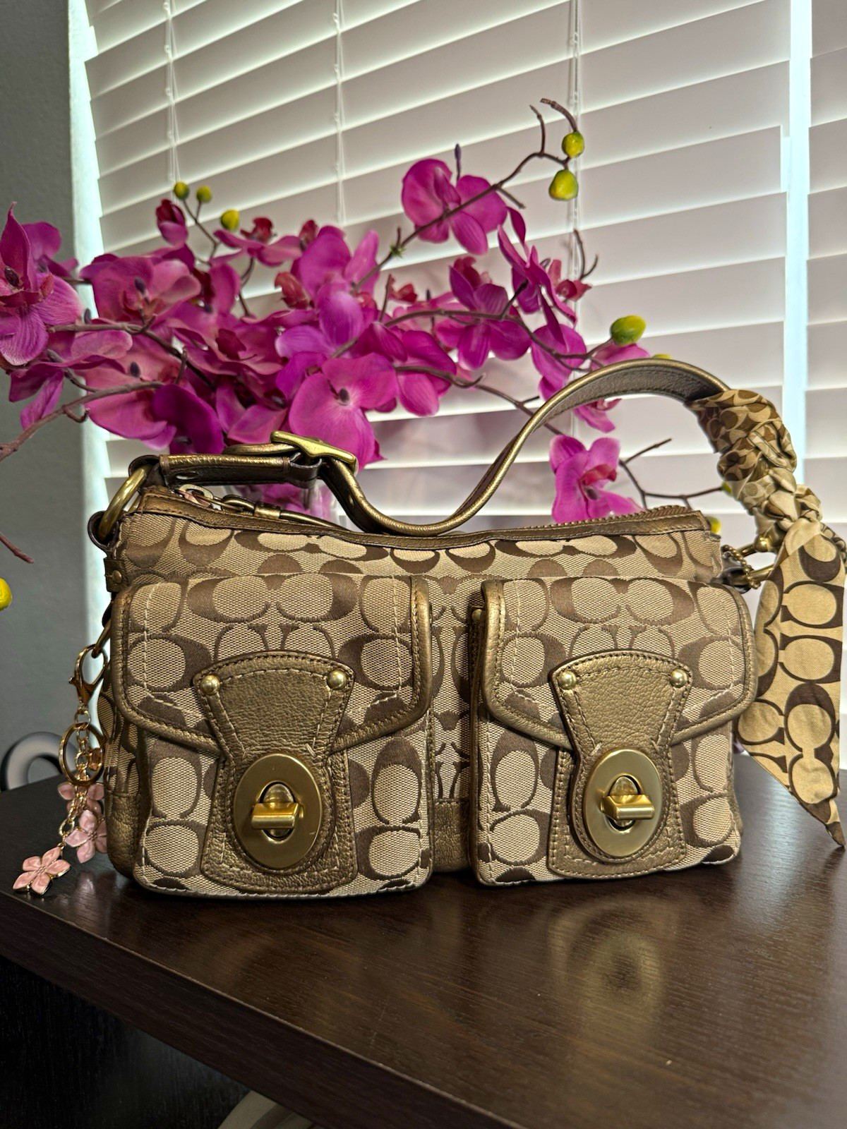 Coach Vintage 65th Anniversary Legacy Canvas Turn-lock Shoulder Bag 10339 Y2K