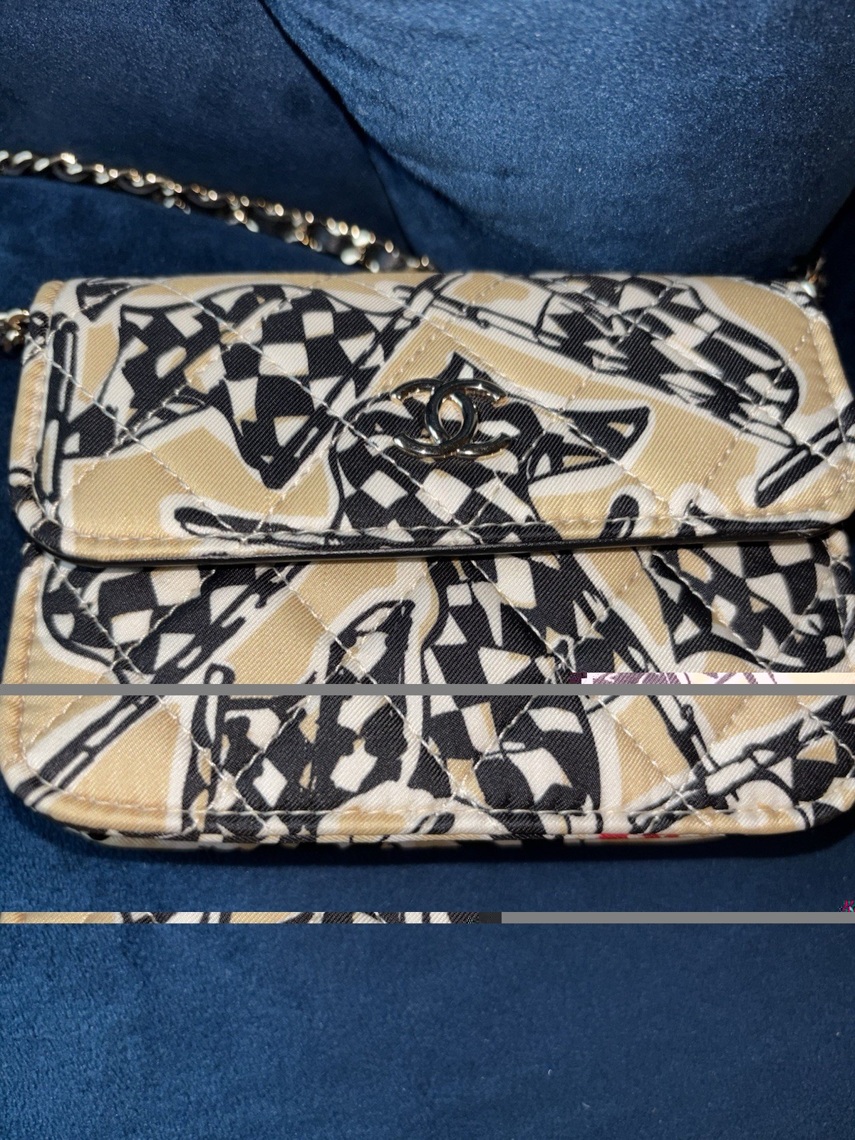 CHANEL Limited Edition Checkered Flag Mini Chain Shoulder Crossbody Microchi Bag