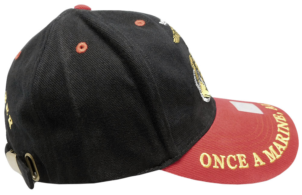 USMC SEMPER FI ONCE A MARINE ALWAYS A MARINE CORPS CAP HAT BLACK