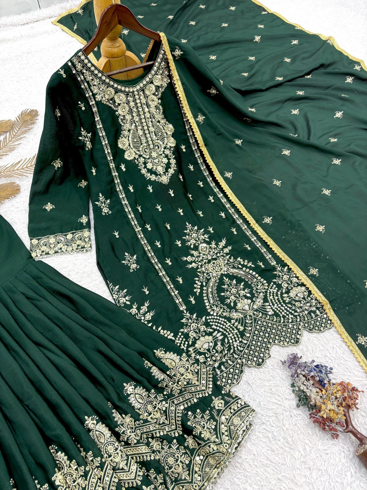 INDIAN SALWAR KAMEEZ PAKISTANI WEDDING PARTY DRESS WEAR BOLLYWOOD SUIT SHARARA
