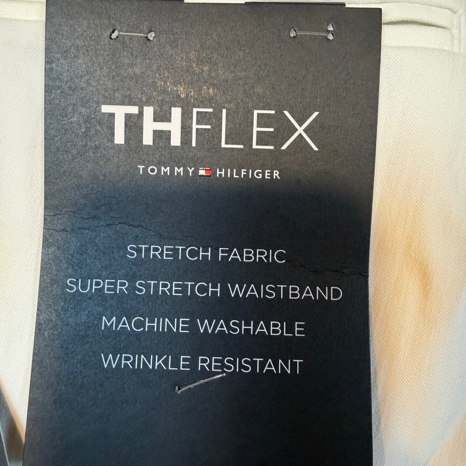 Tommy Hilfiger Mens THFlex Tate-TH White Stretch Trousers 42W x 30L TTEAPH1A0025