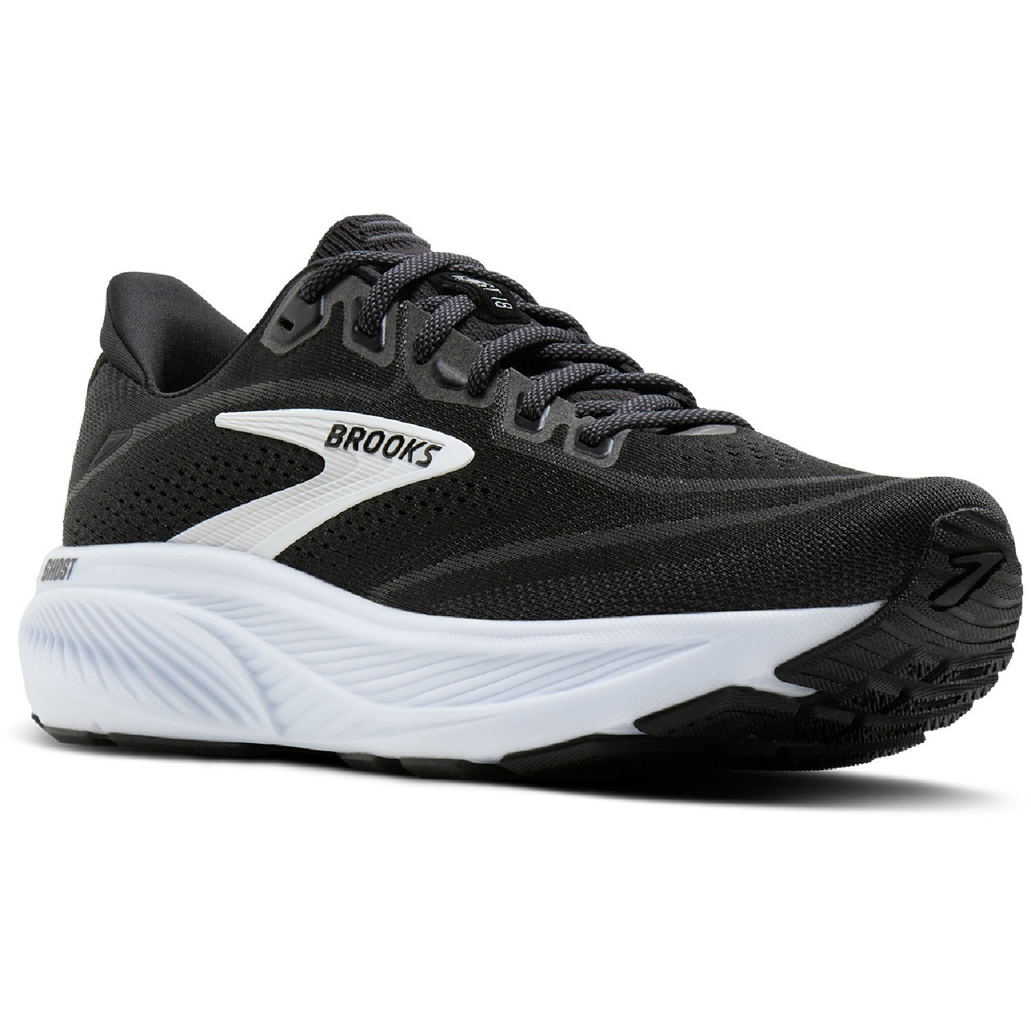 BEST SELLER! Brooks Men’s Ghost 18 Road-Running Shoes Black/Grey/White AUTHENTIC