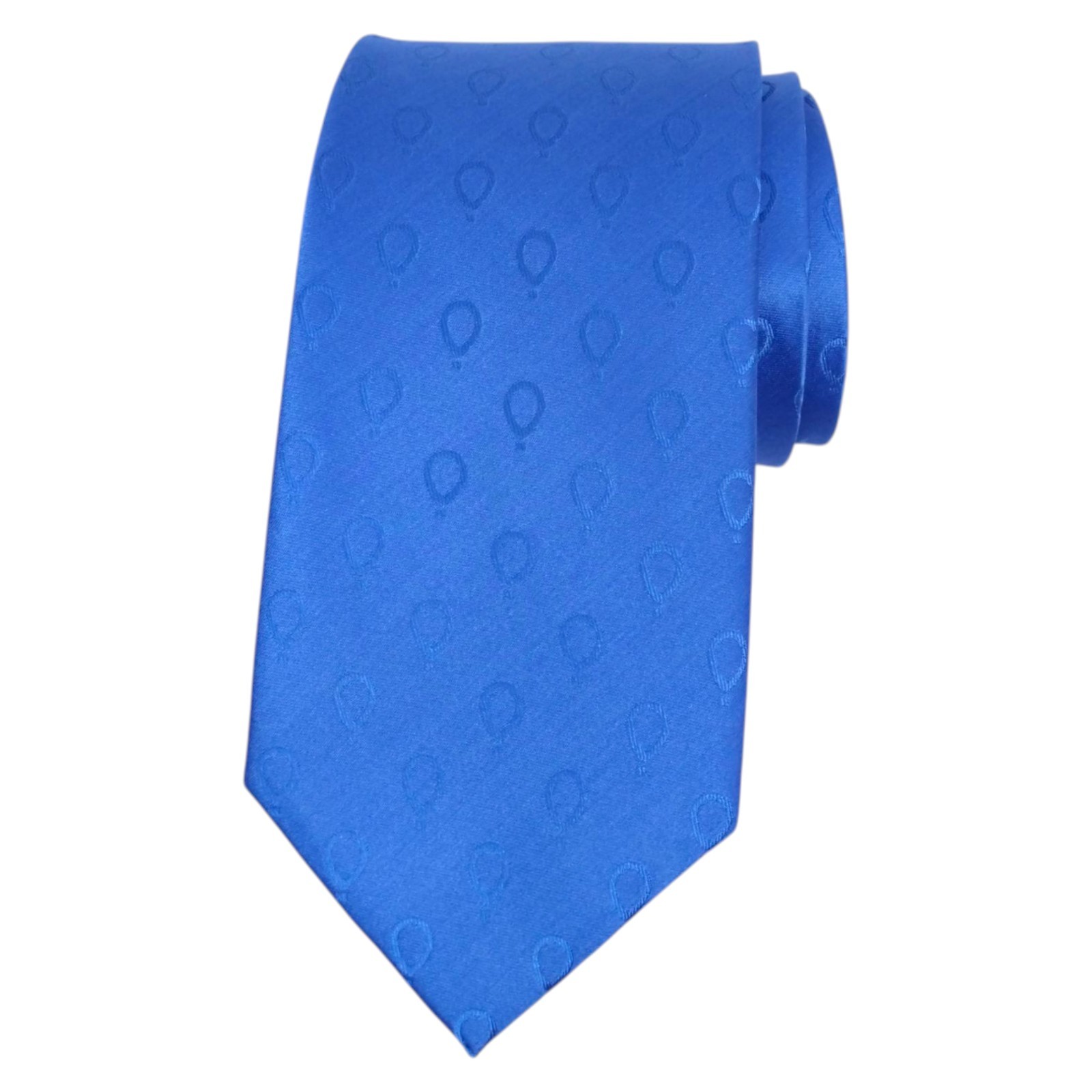 MIRACLE EXPRESSIONS Mens Silk Tie Necktie Royal Blue GEO Solid 3.25 Classic