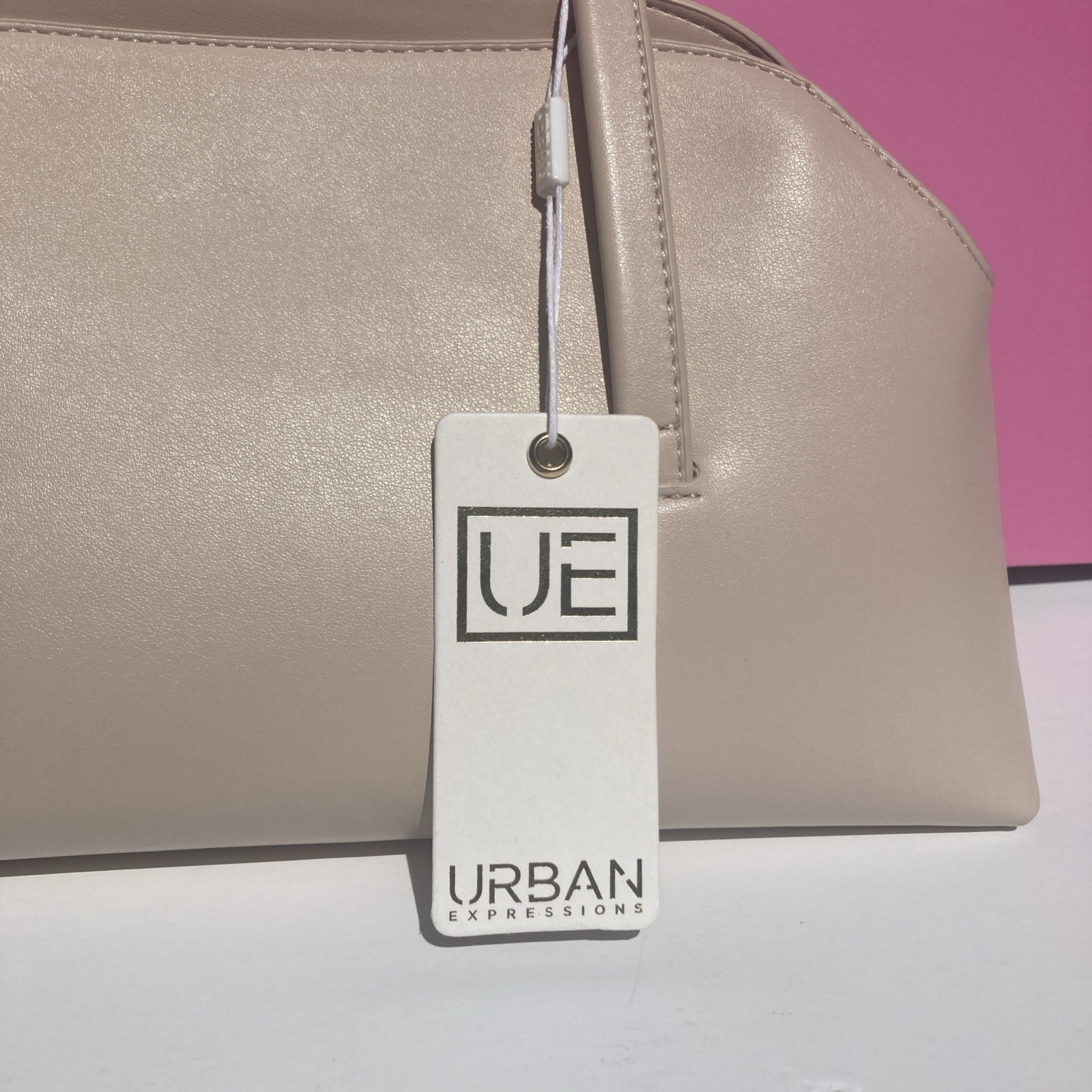 Urban Expressions NWT Stylish Oat Milk Vegan Leather Top Handle Shoulder Bag