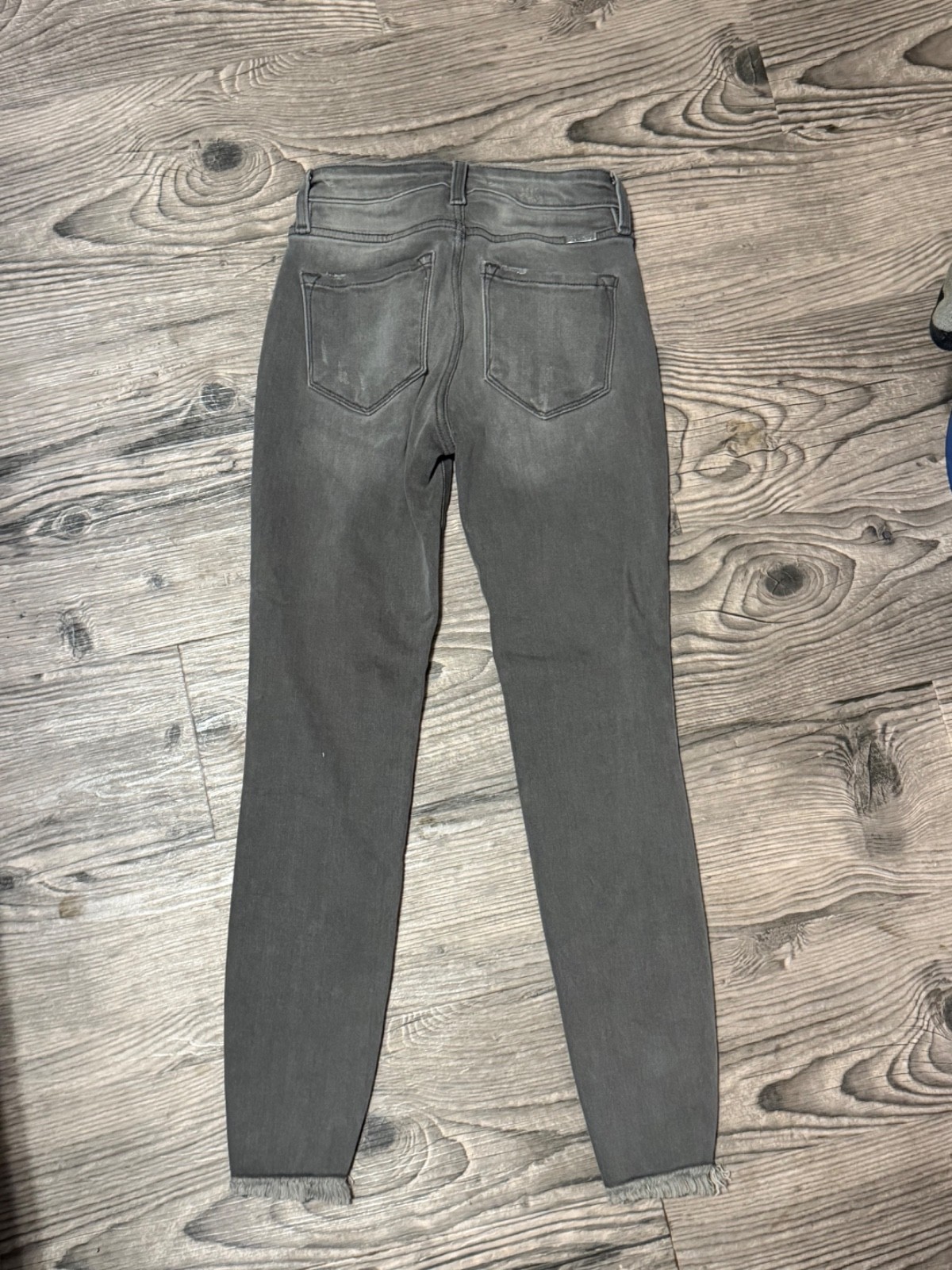 Kancan Gray High Rise Ankle Skinny Jeans Womens Size 1/24 Distressed Hem Stretch