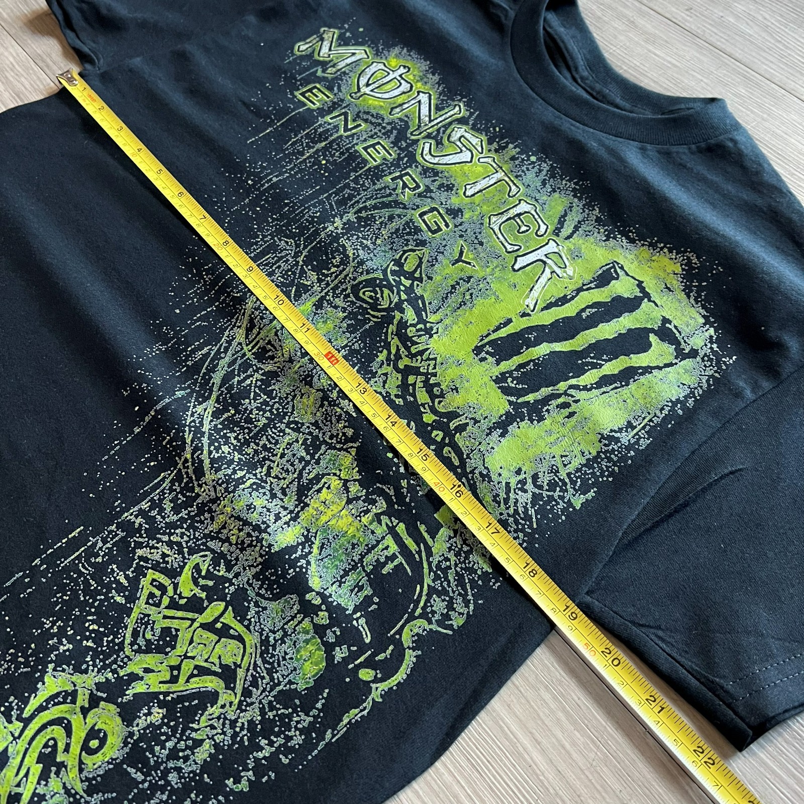 y2k/2000s affliction style monster graphic tee