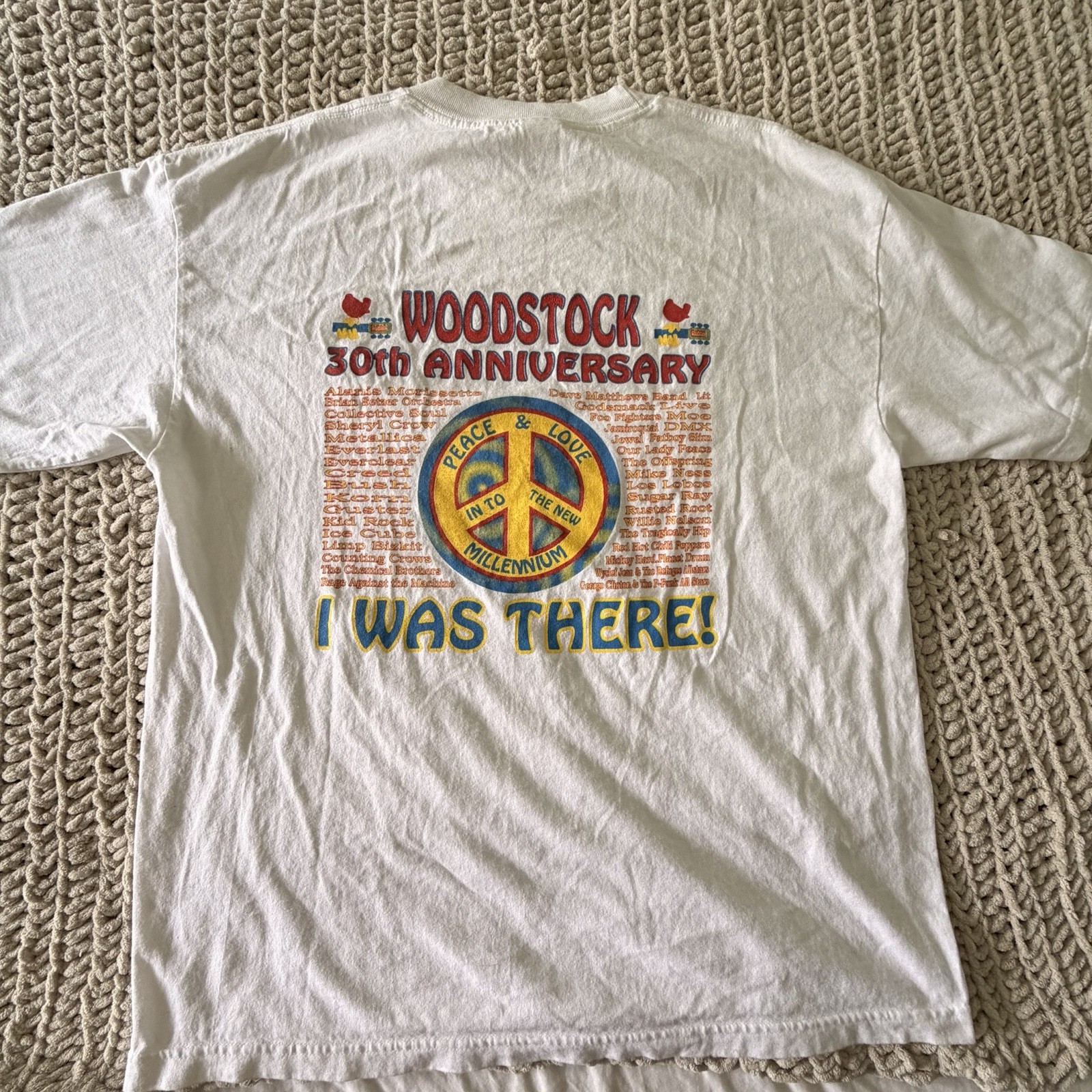VINTAGE WOODSTOck 1999 99 T SHIRT XL Metallica Korn Limp Bizkit Creed Slipknot