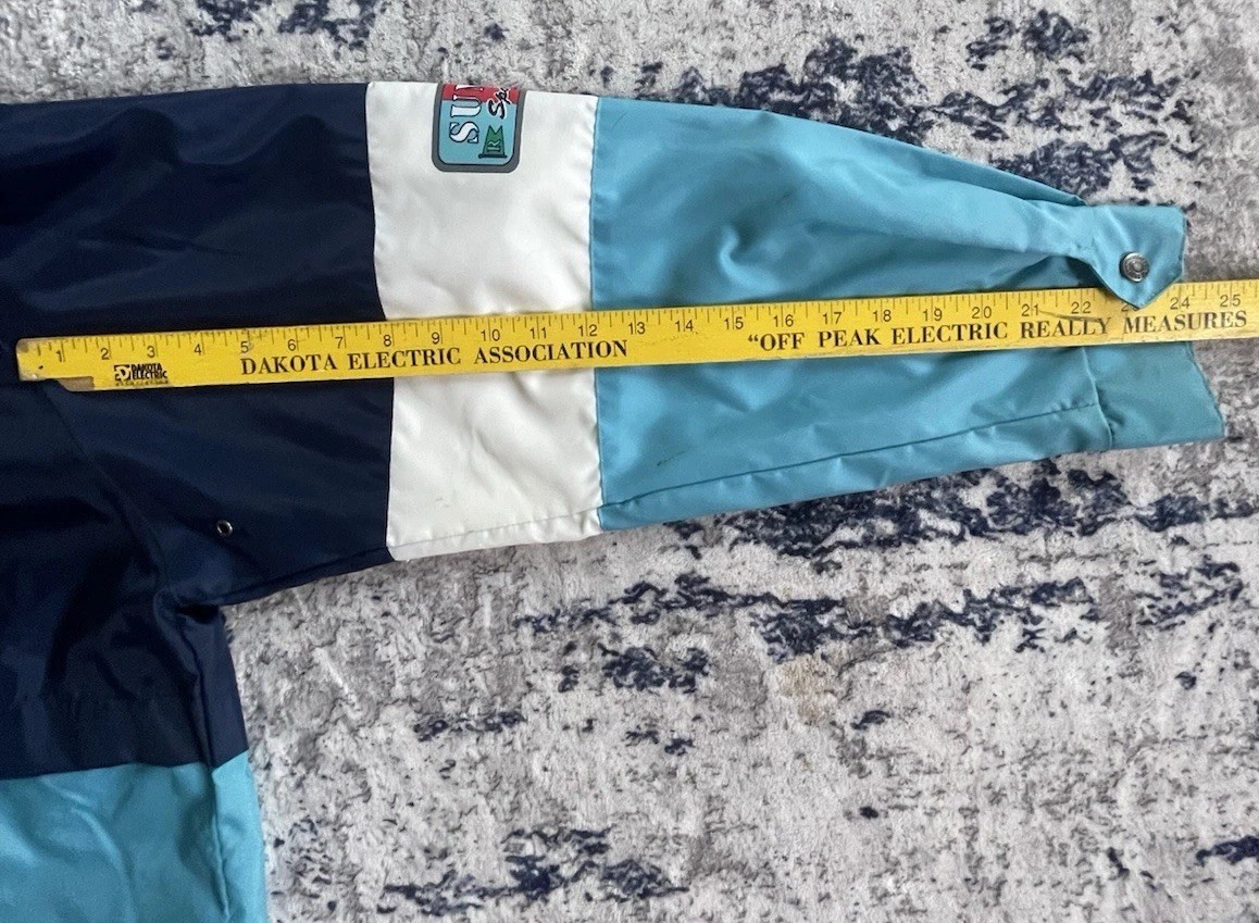 Vintage 90s Colorblock Sailing Jacket Men’s M Aqua Navy Windbreaker Zip Lined