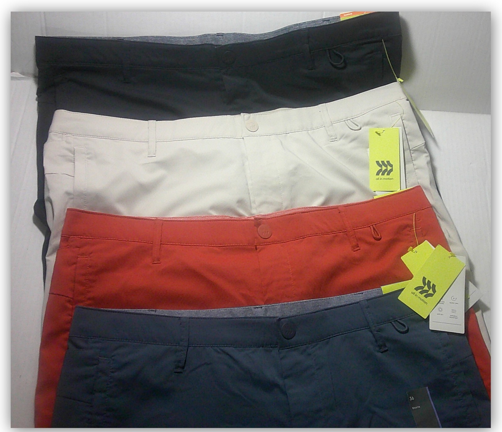 All In Motion Shorts 9″ Wicking Tech & Zip pockets Quick Dry Travel or on the go