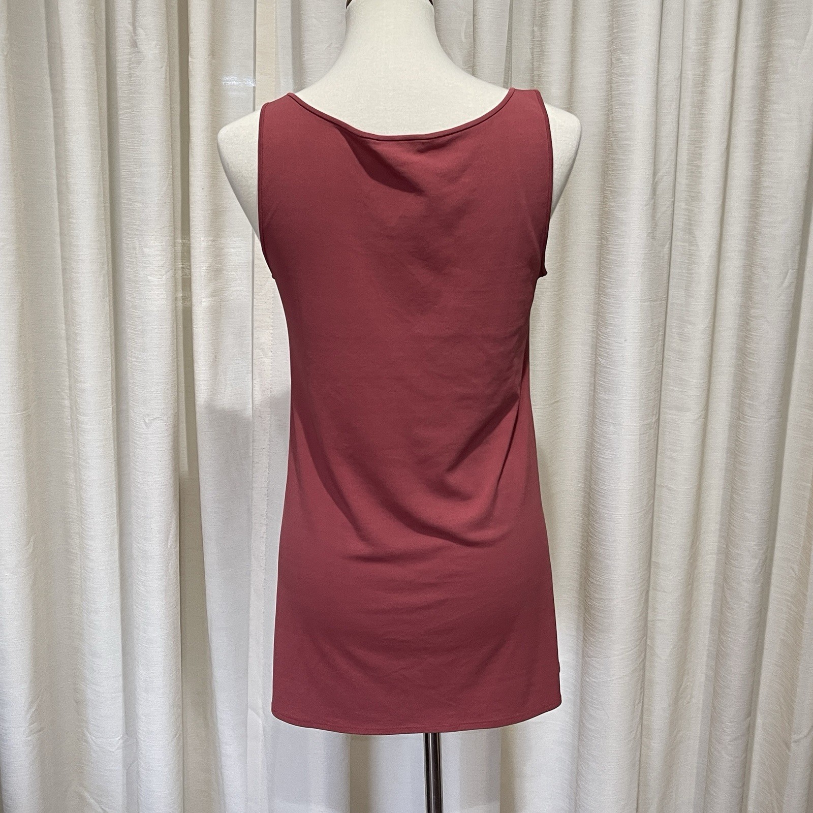 Eileen Fisher Silk Scoop Neck Tunic Tank Small Rust Terracotta Minimalist Luxe