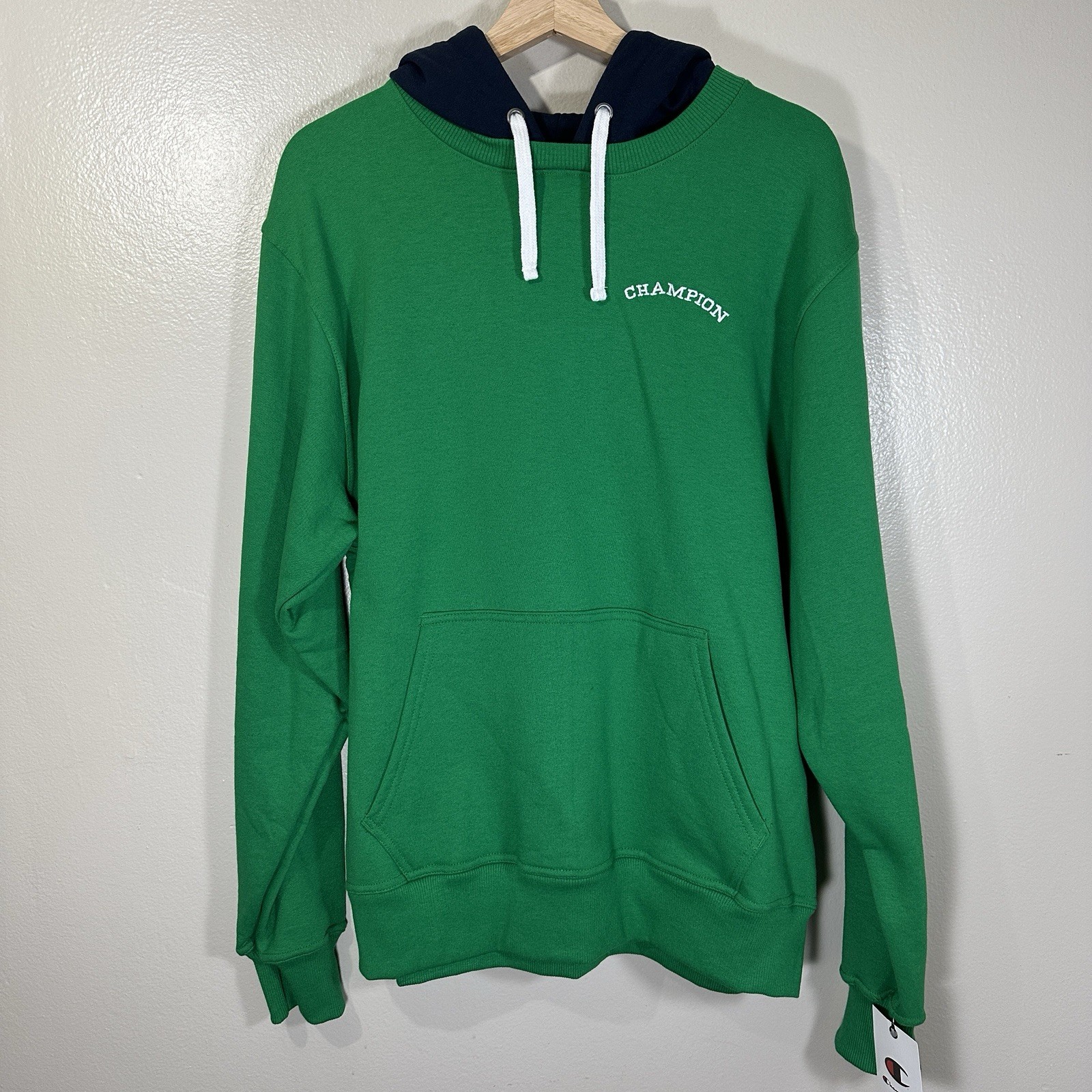 Champion Powerblend Fleece Mens Medium Green Long Sleeve Fleece Active Hoodie