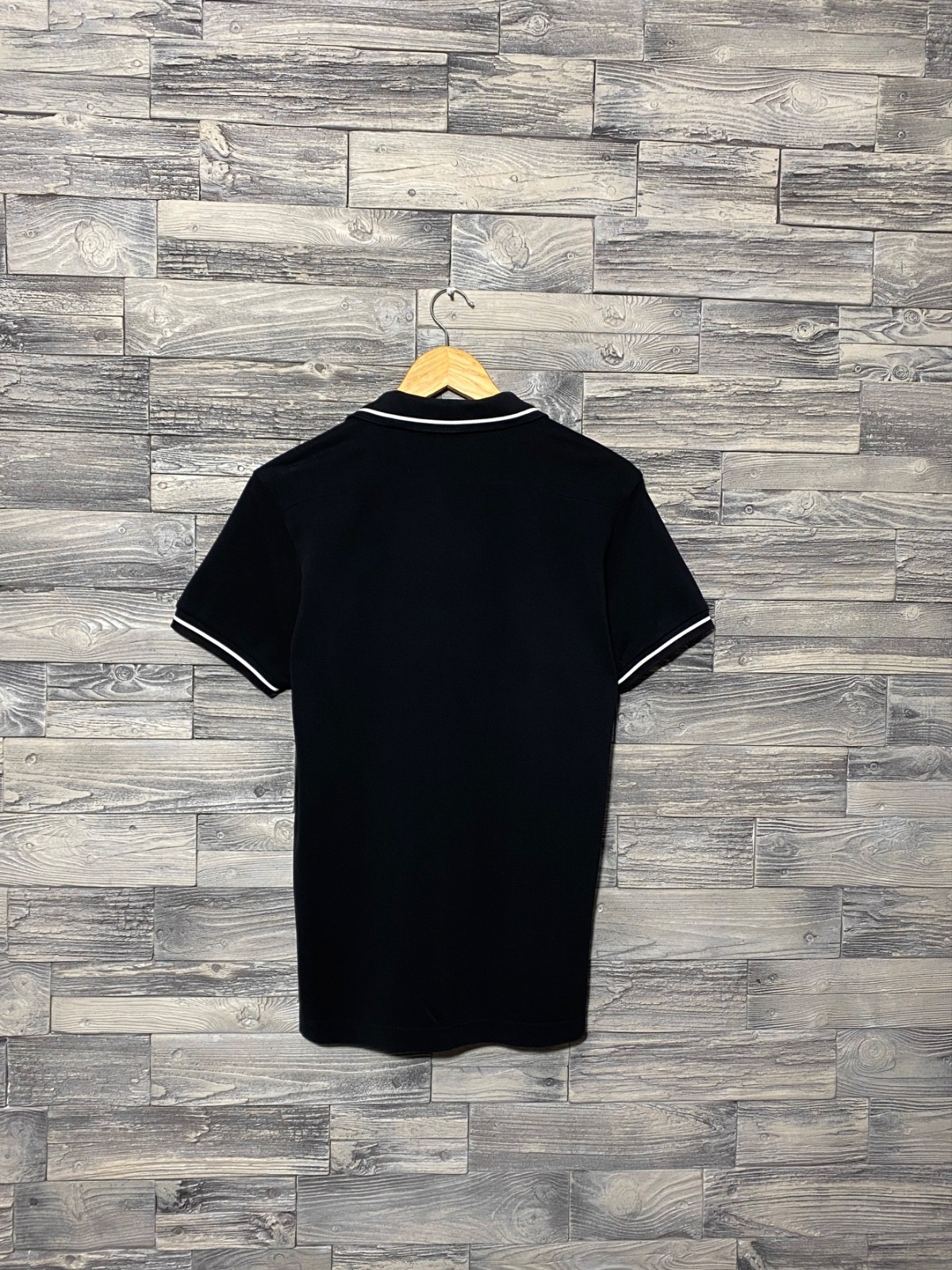 CHRISTIAN DIOR Men’s Embroidered Black Cotton Bee Classic Short Sleeve Polo Sz M
