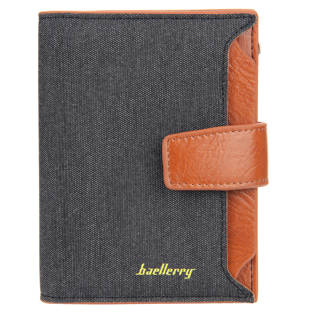 Mens Trifold Leather Wallet W/ Hasp Multi Card Holder ID Window Safe Wallet Gift