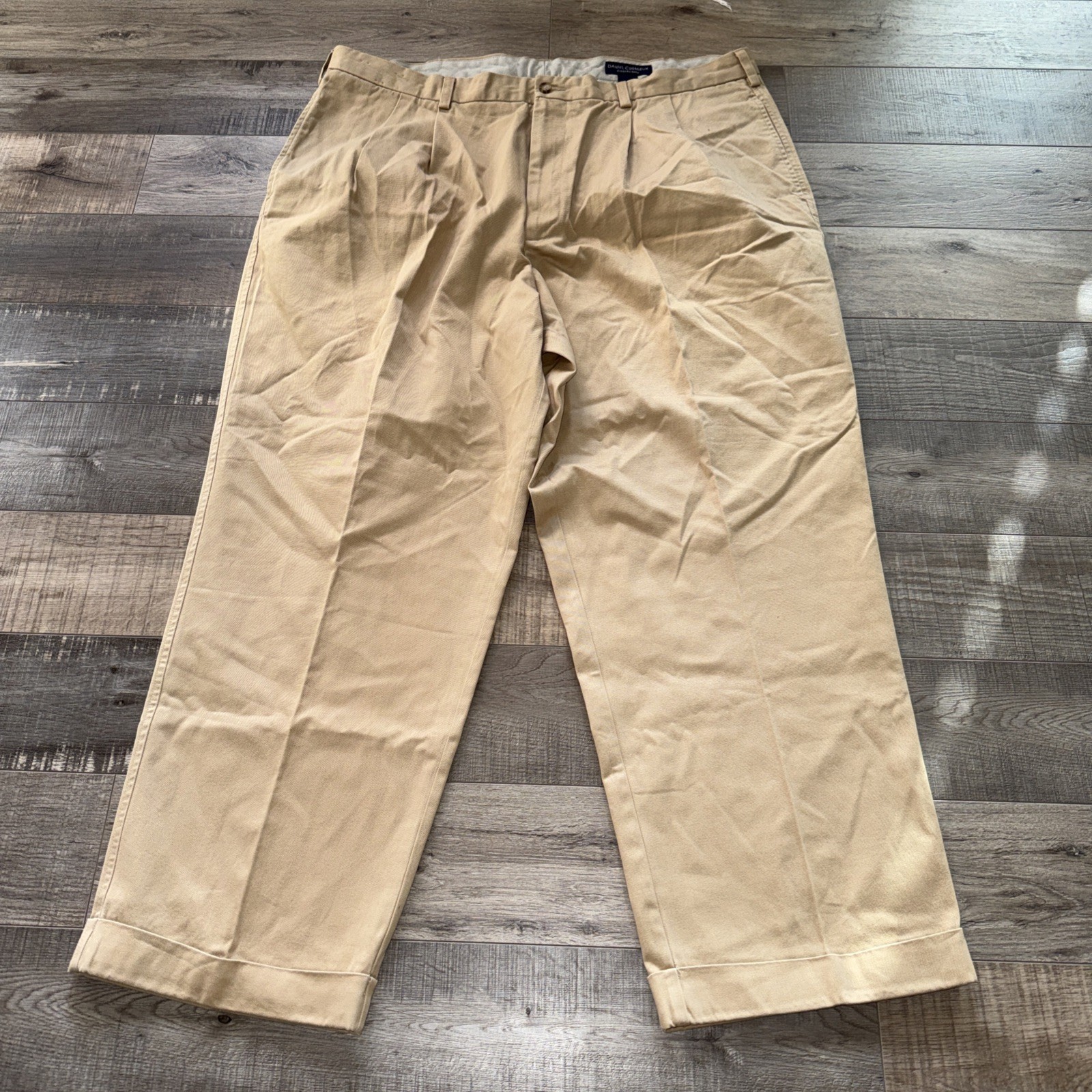 Cremieux Pants Mens 42×30 Beige Pleated Chino Classic Fit Straight Leg Casual