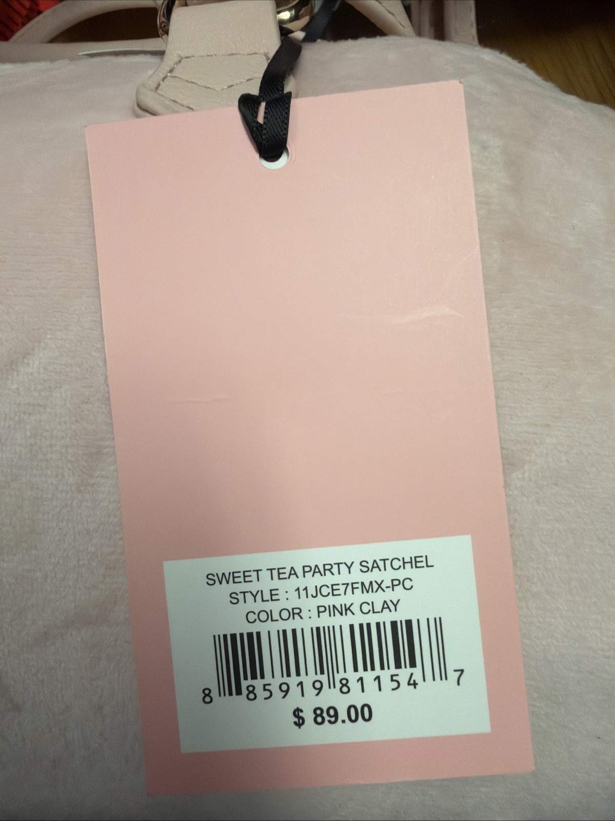 Juicy Couture Sweet Tea Party Satchel Crossbody Bag Pink Clay Embroidery Cherry